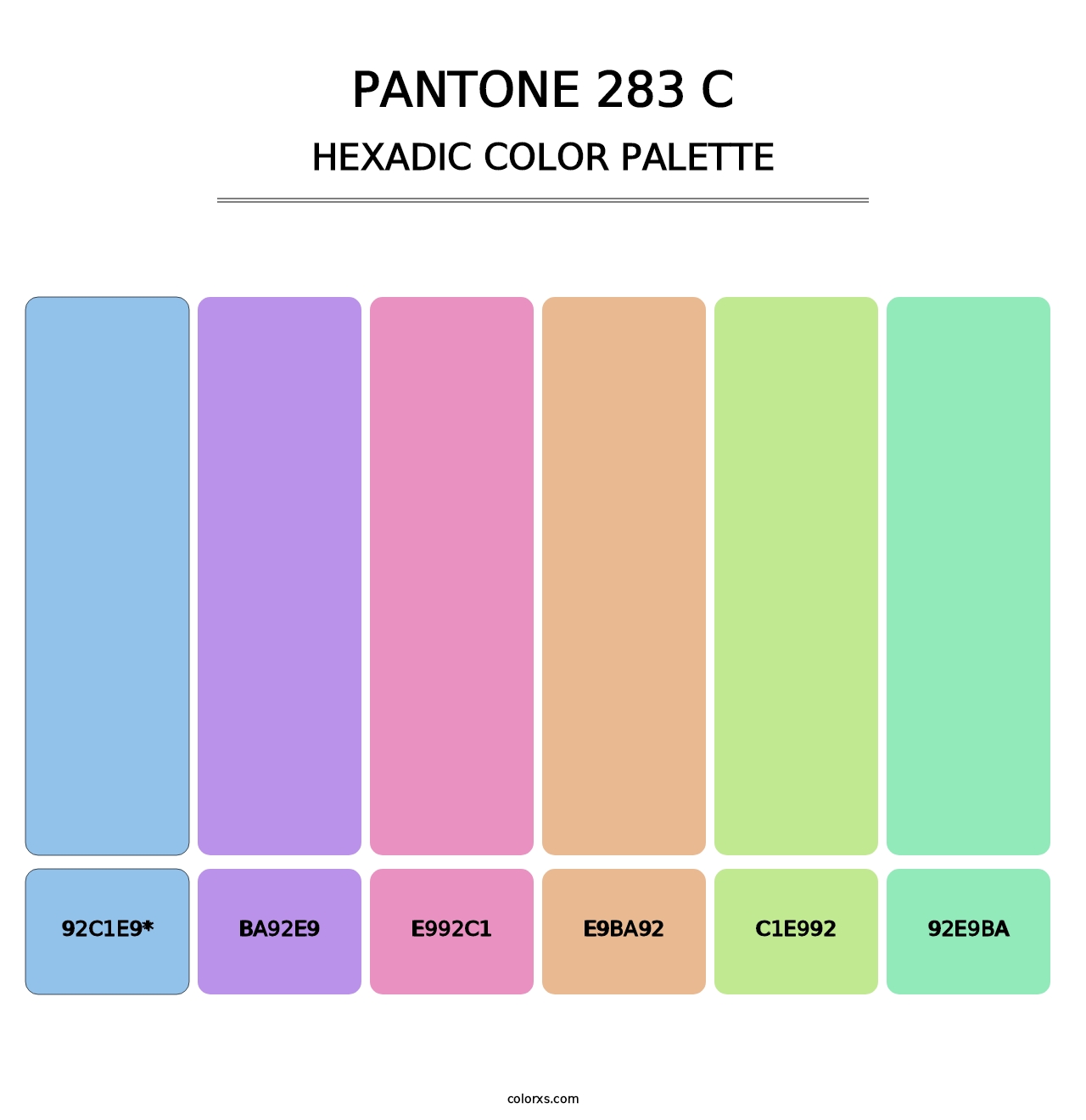 PANTONE 283 C - Hexadic Color Palette