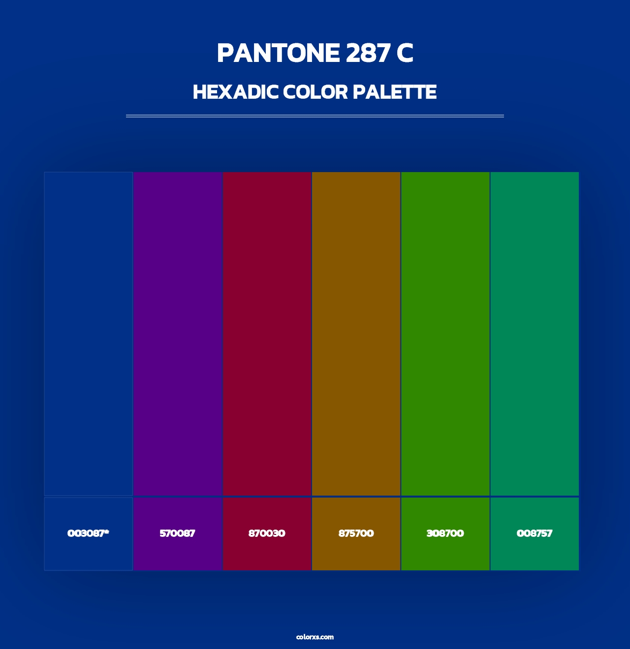 PANTONE 287 C - Hexadic Color Palette
