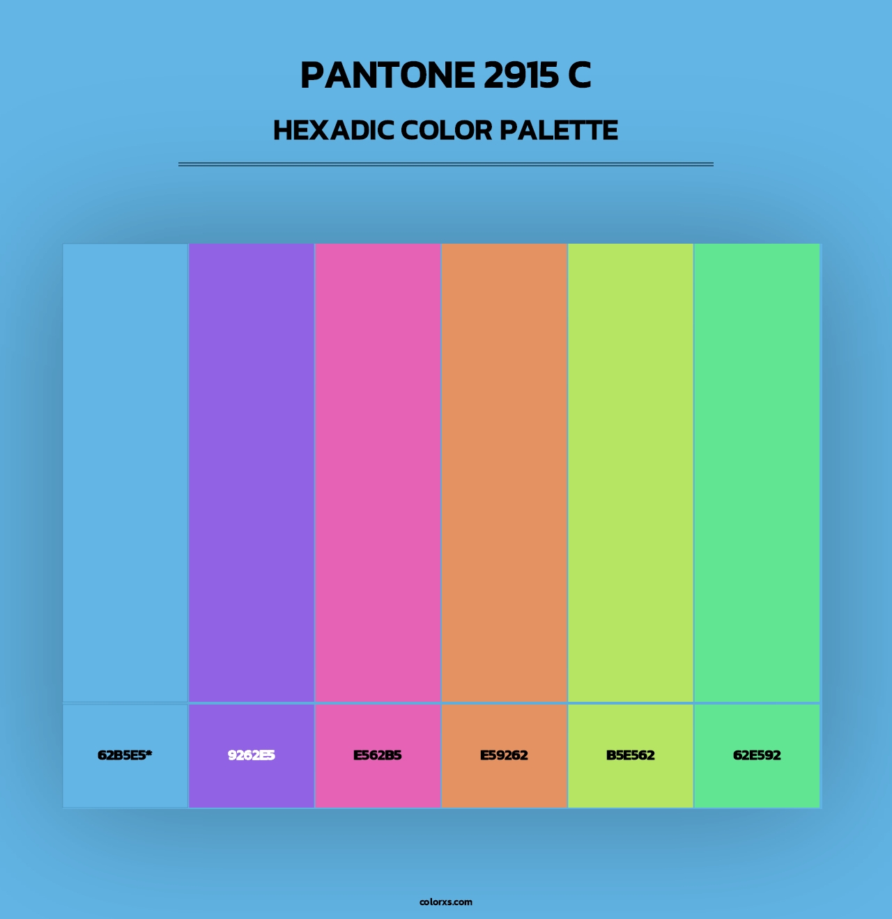PANTONE 2915 C - Hexadic Color Palette