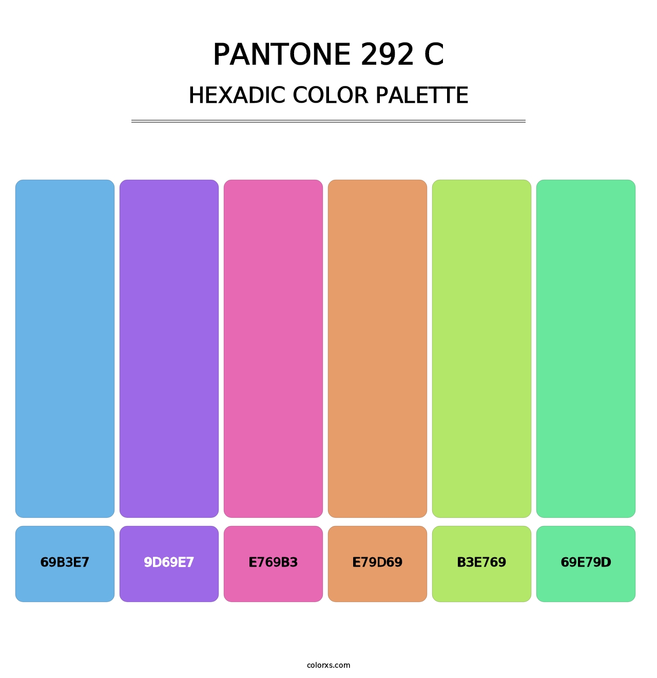 PANTONE 292 C - Hexadic Color Palette