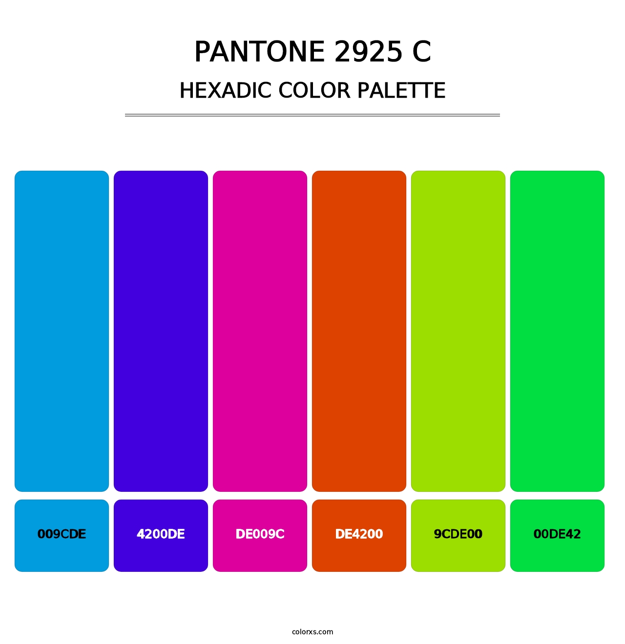 PANTONE 2925 C - Hexadic Color Palette