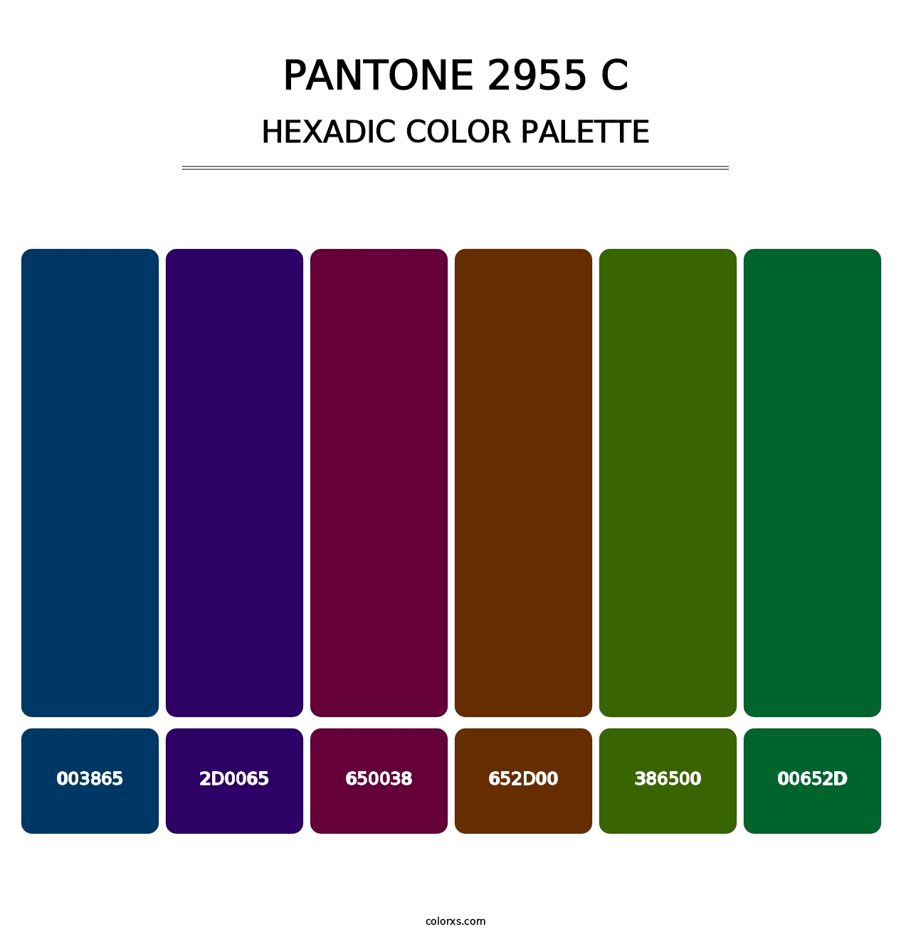 PANTONE 2955 C - Hexadic Color Palette