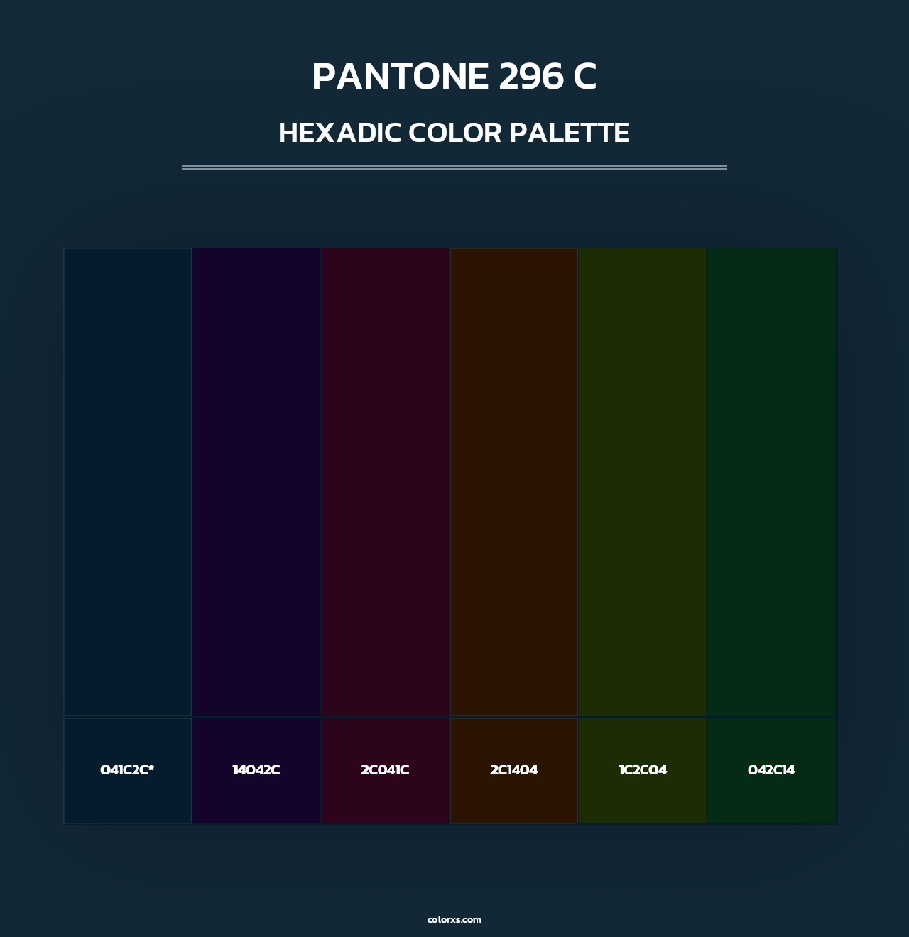 PANTONE 296 C - Hexadic Color Palette