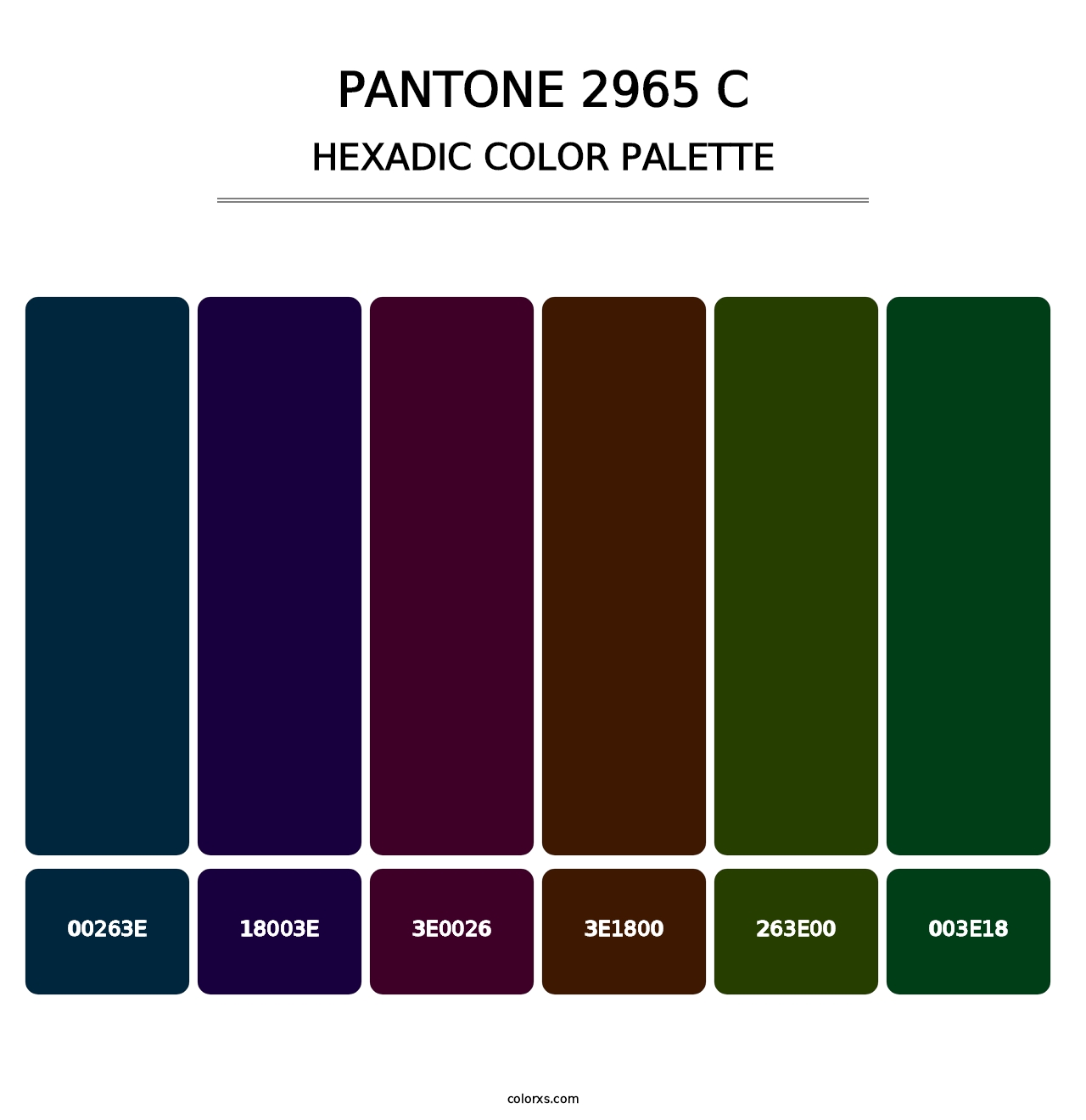 PANTONE 2965 C - Hexadic Color Palette