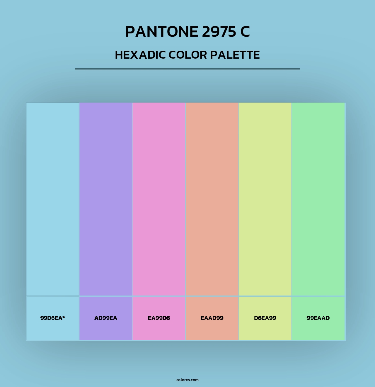 PANTONE 2975 C - Hexadic Color Palette