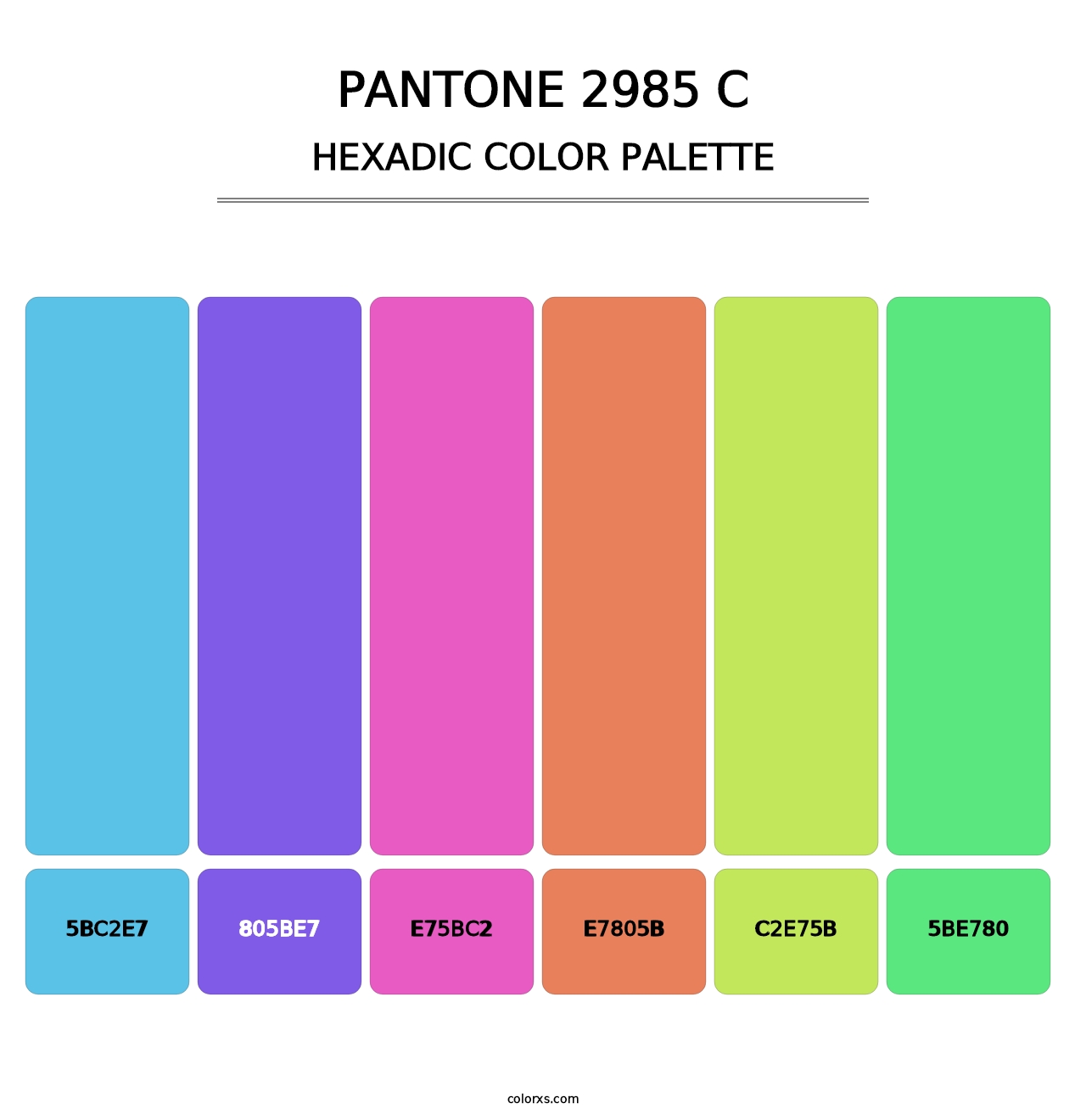 PANTONE 2985 C - Hexadic Color Palette