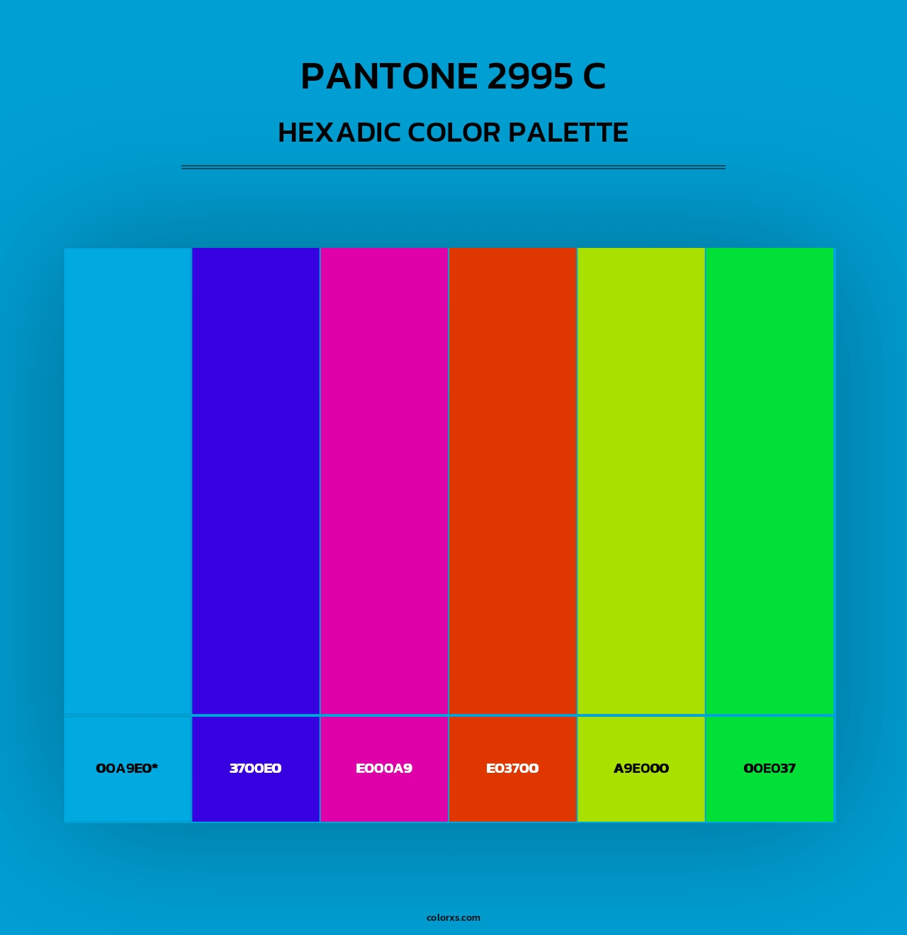 PANTONE 2995 C - Hexadic Color Palette