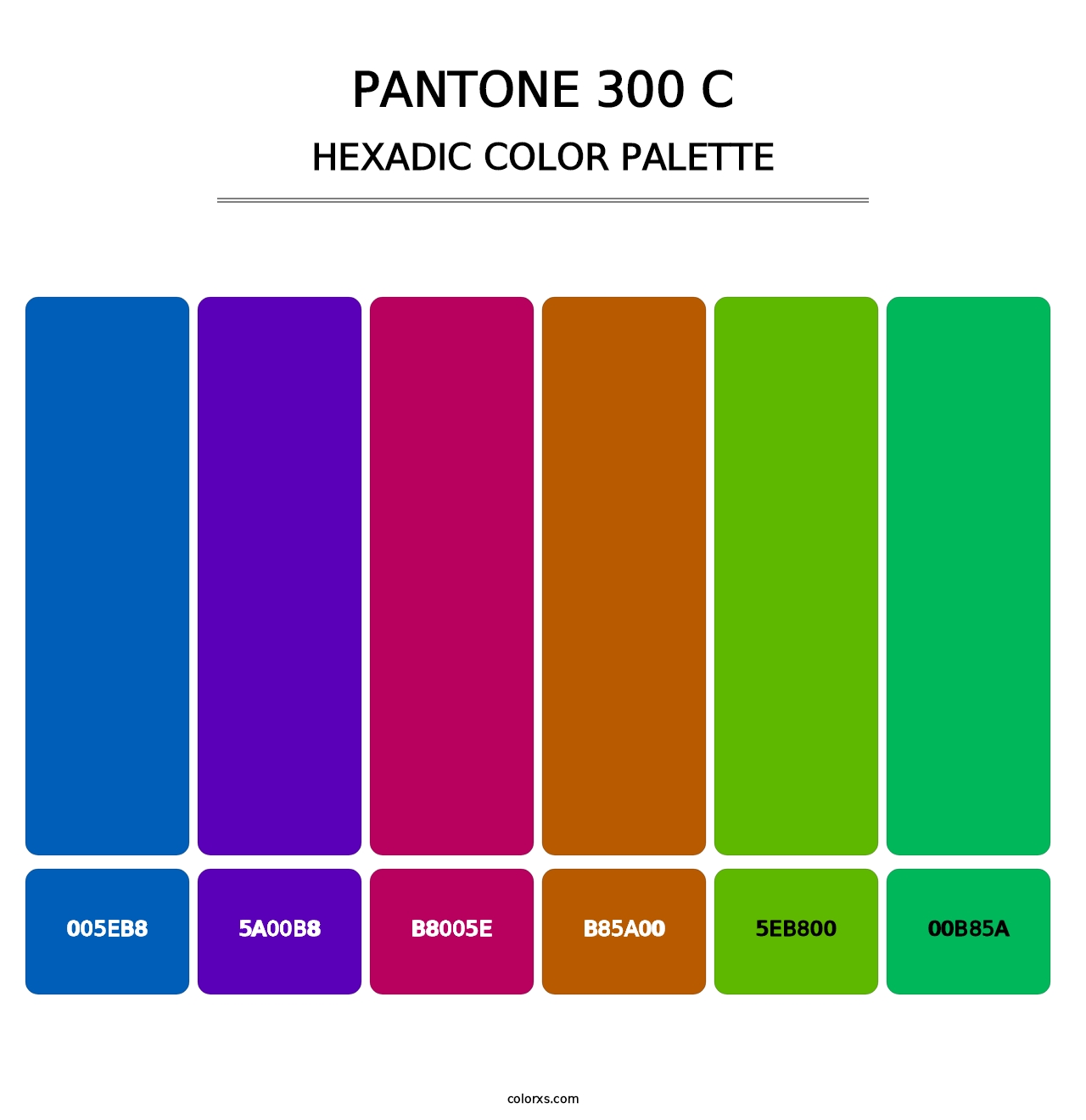 PANTONE 300 C - Hexadic Color Palette