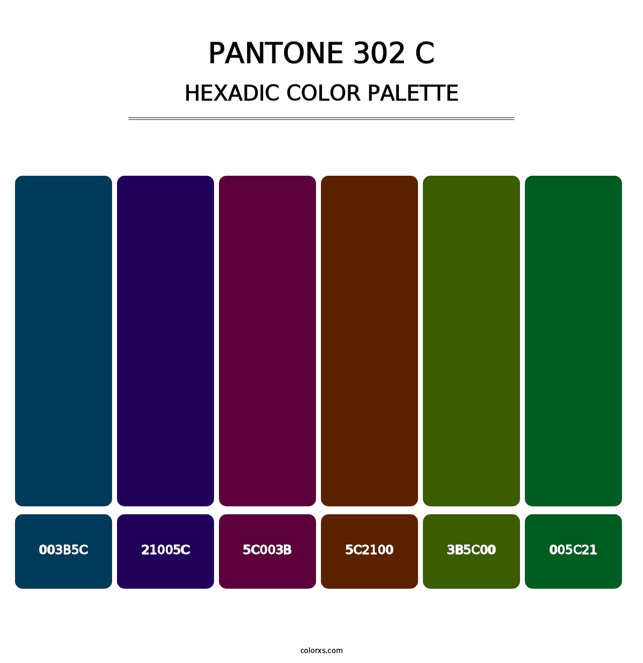 PANTONE 302 C - Hexadic Color Palette