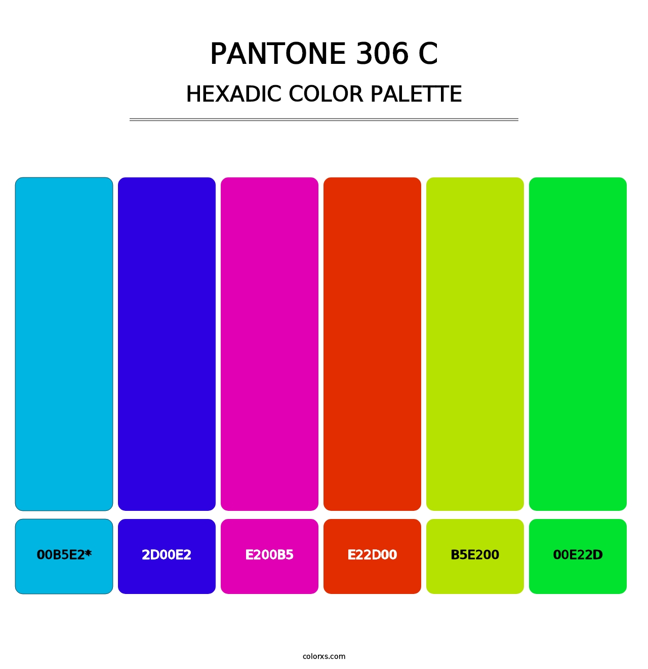 PANTONE 306 C - Hexadic Color Palette