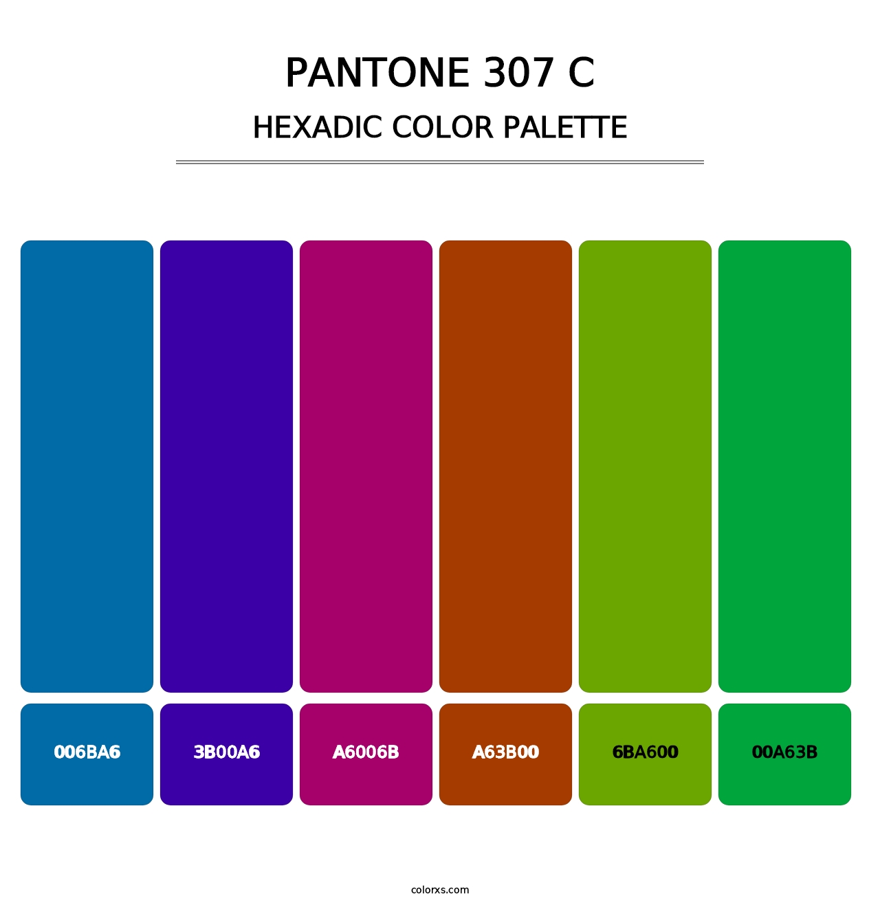 PANTONE 307 C - Hexadic Color Palette