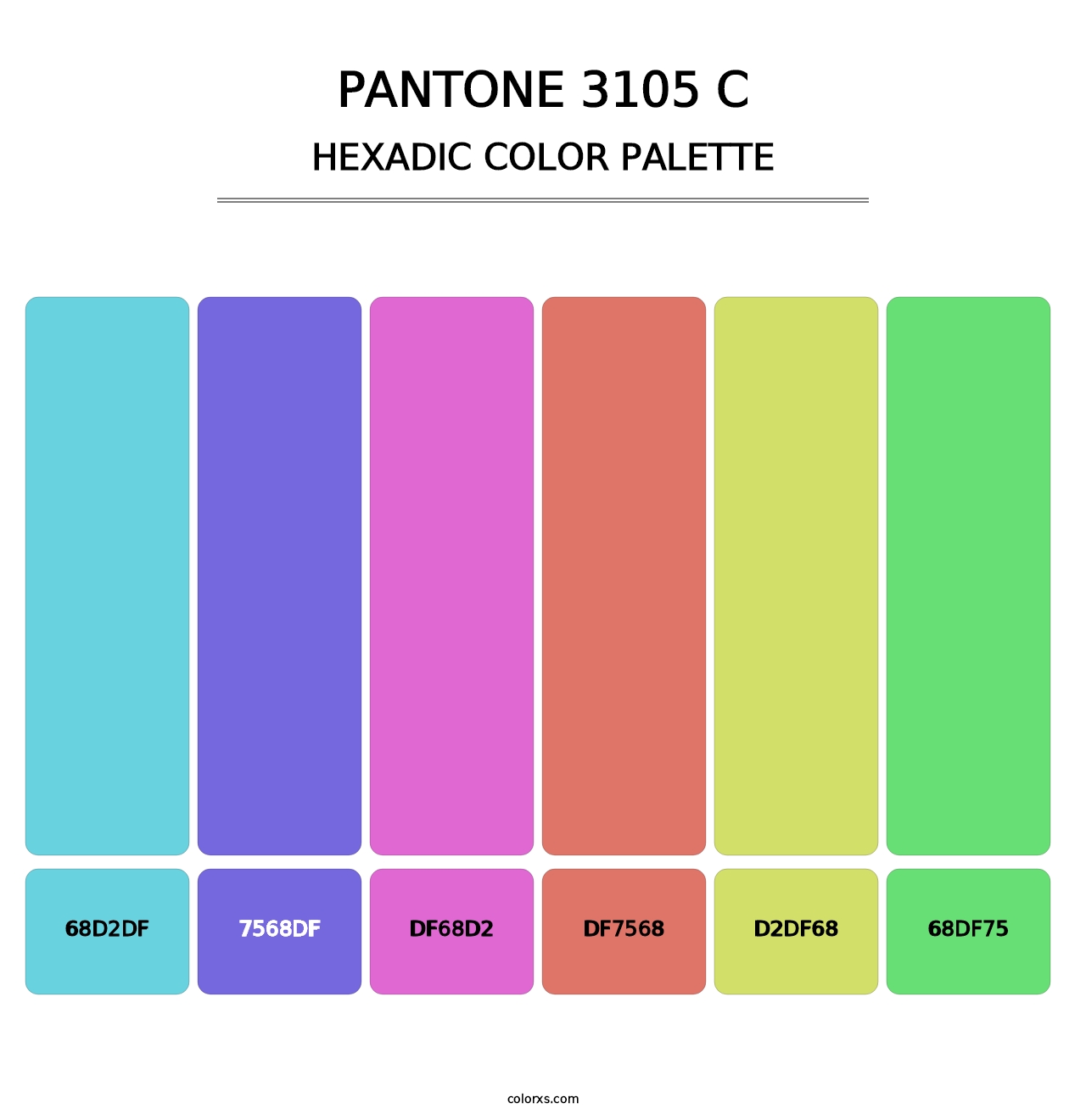 PANTONE 3105 C - Hexadic Color Palette