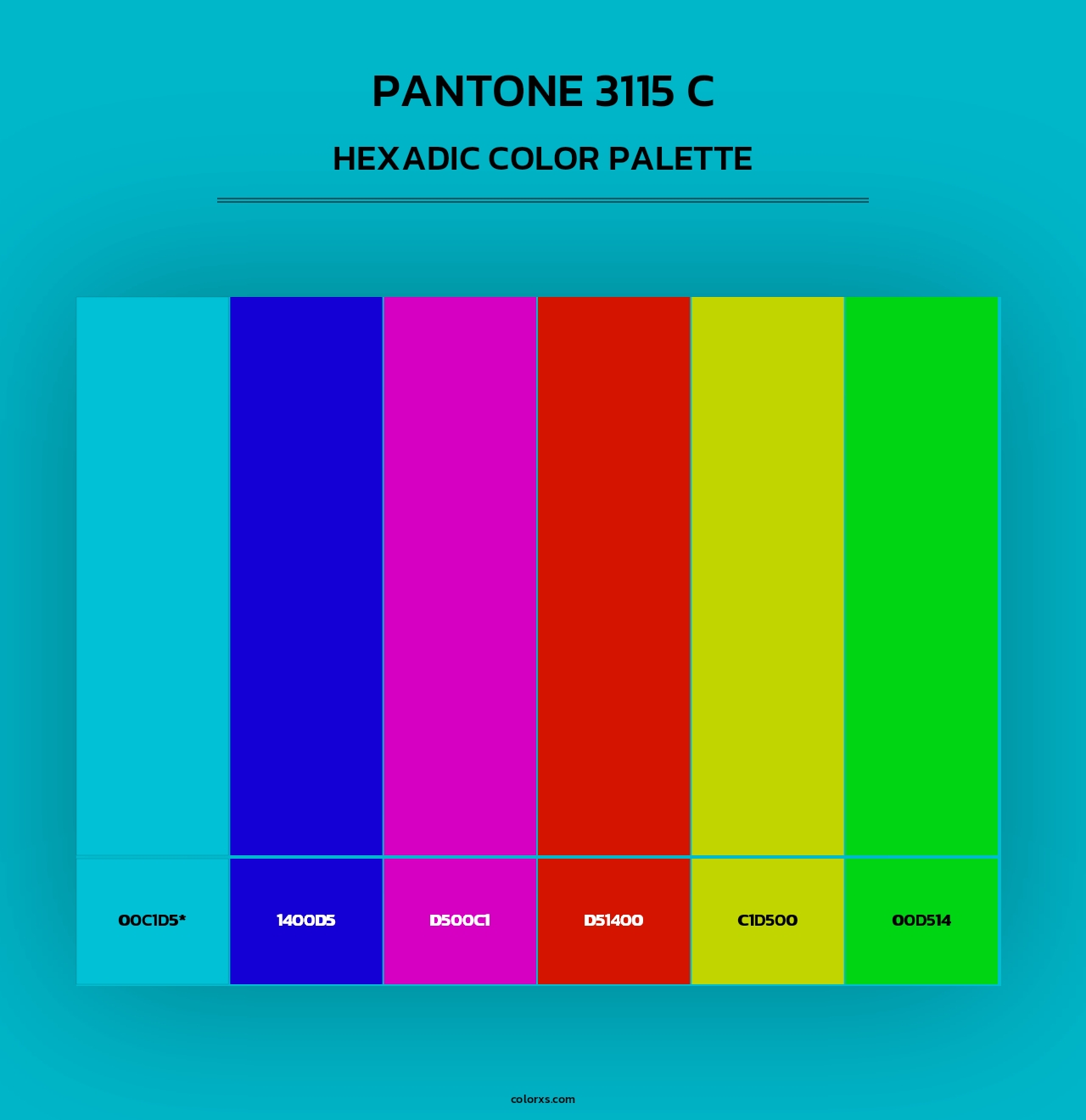 PANTONE 3115 C - Hexadic Color Palette