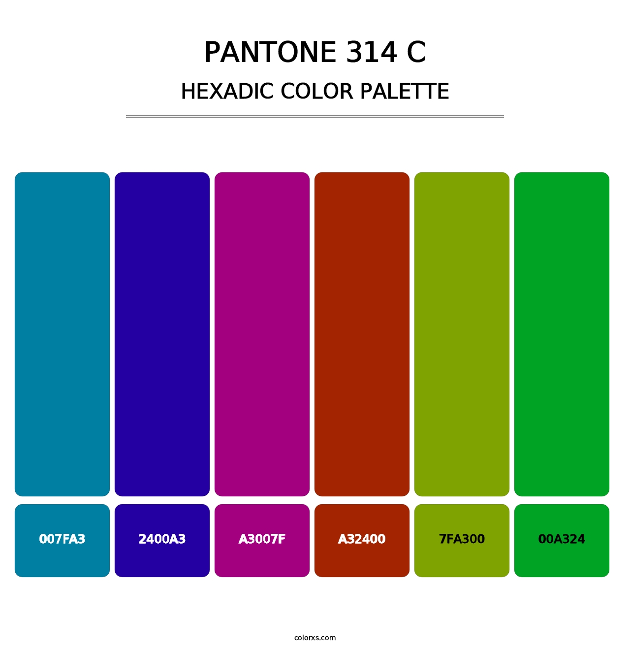 PANTONE 314 C - Hexadic Color Palette
