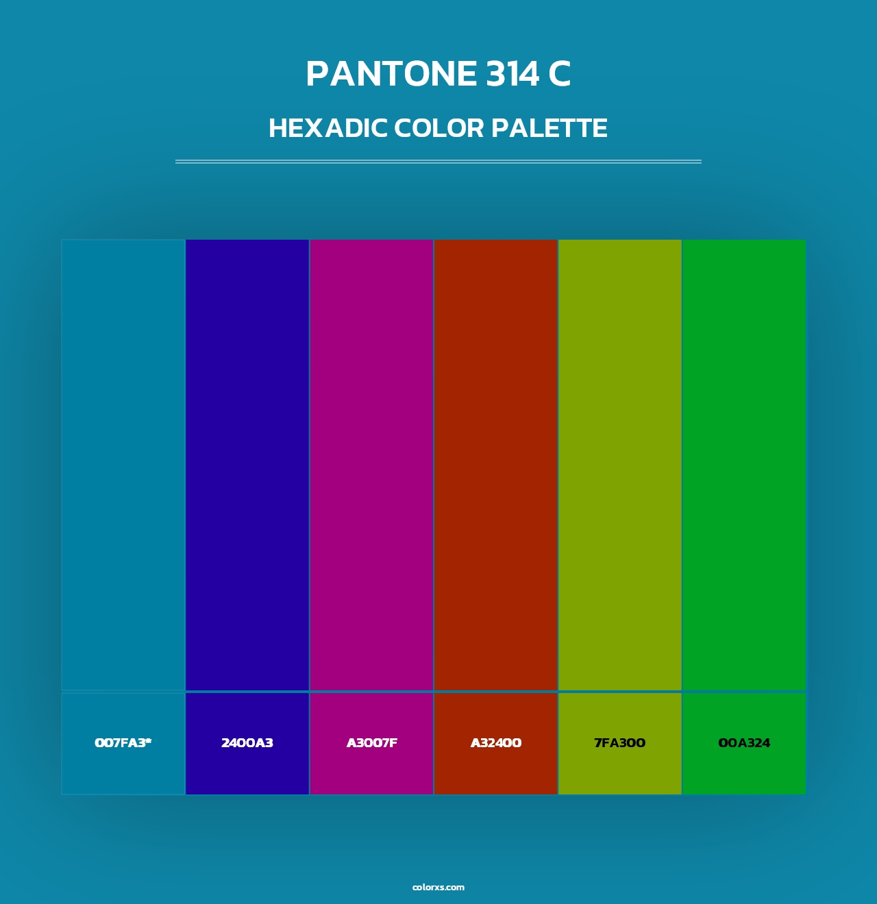 PANTONE 314 C - Hexadic Color Palette
