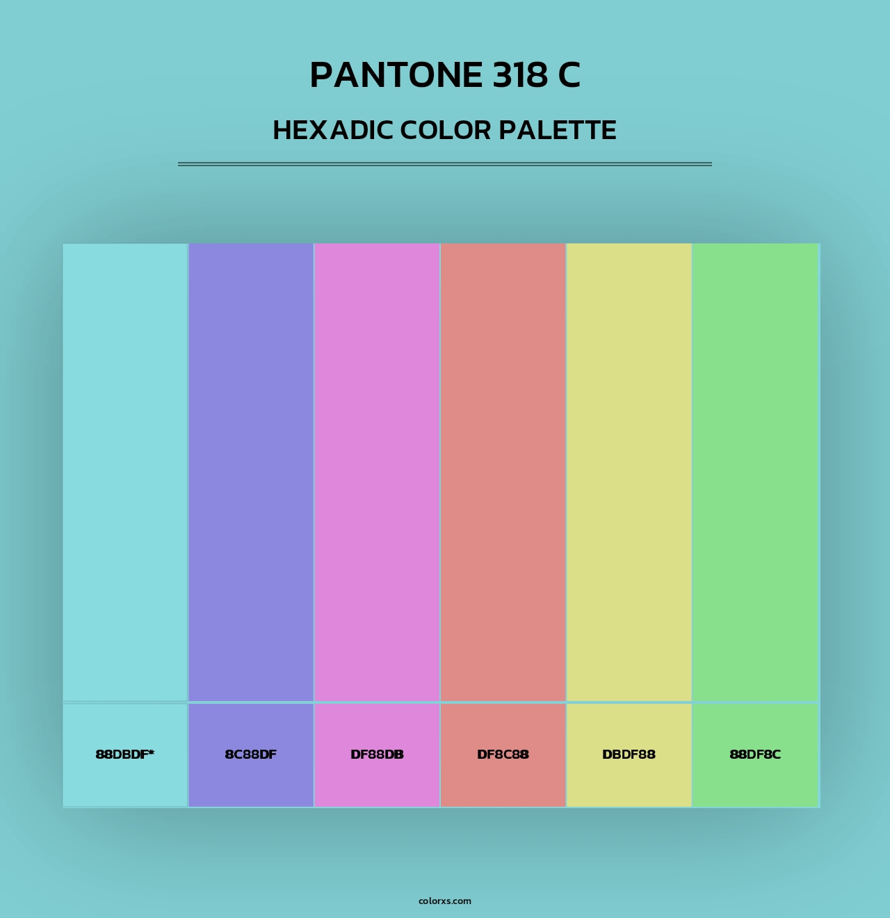 PANTONE 318 C - Hexadic Color Palette