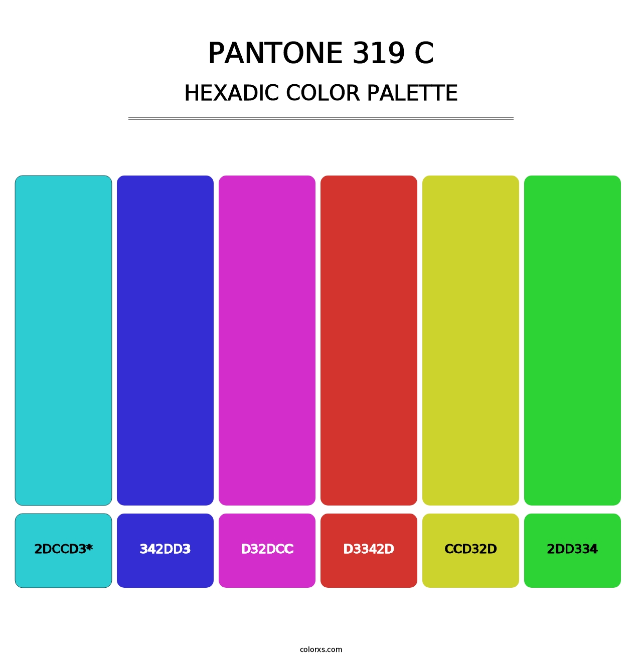 PANTONE 319 C - Hexadic Color Palette