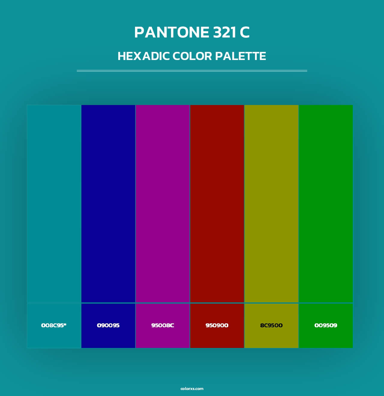 PANTONE 321 C - Hexadic Color Palette