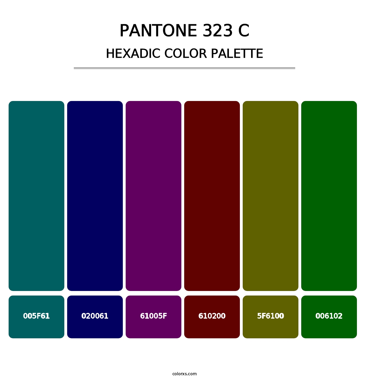 PANTONE 323 C - Hexadic Color Palette