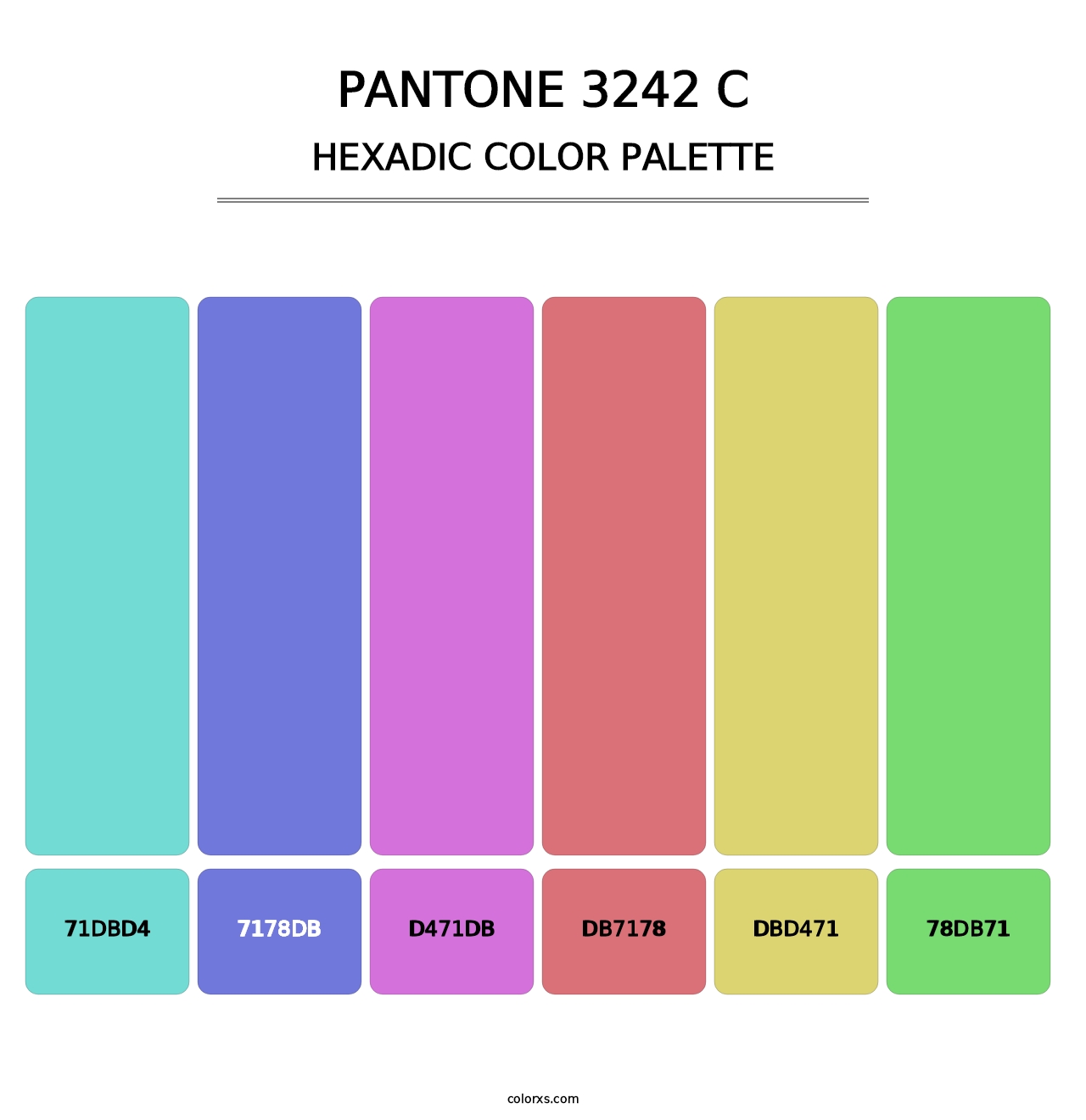 PANTONE 3242 C - Hexadic Color Palette