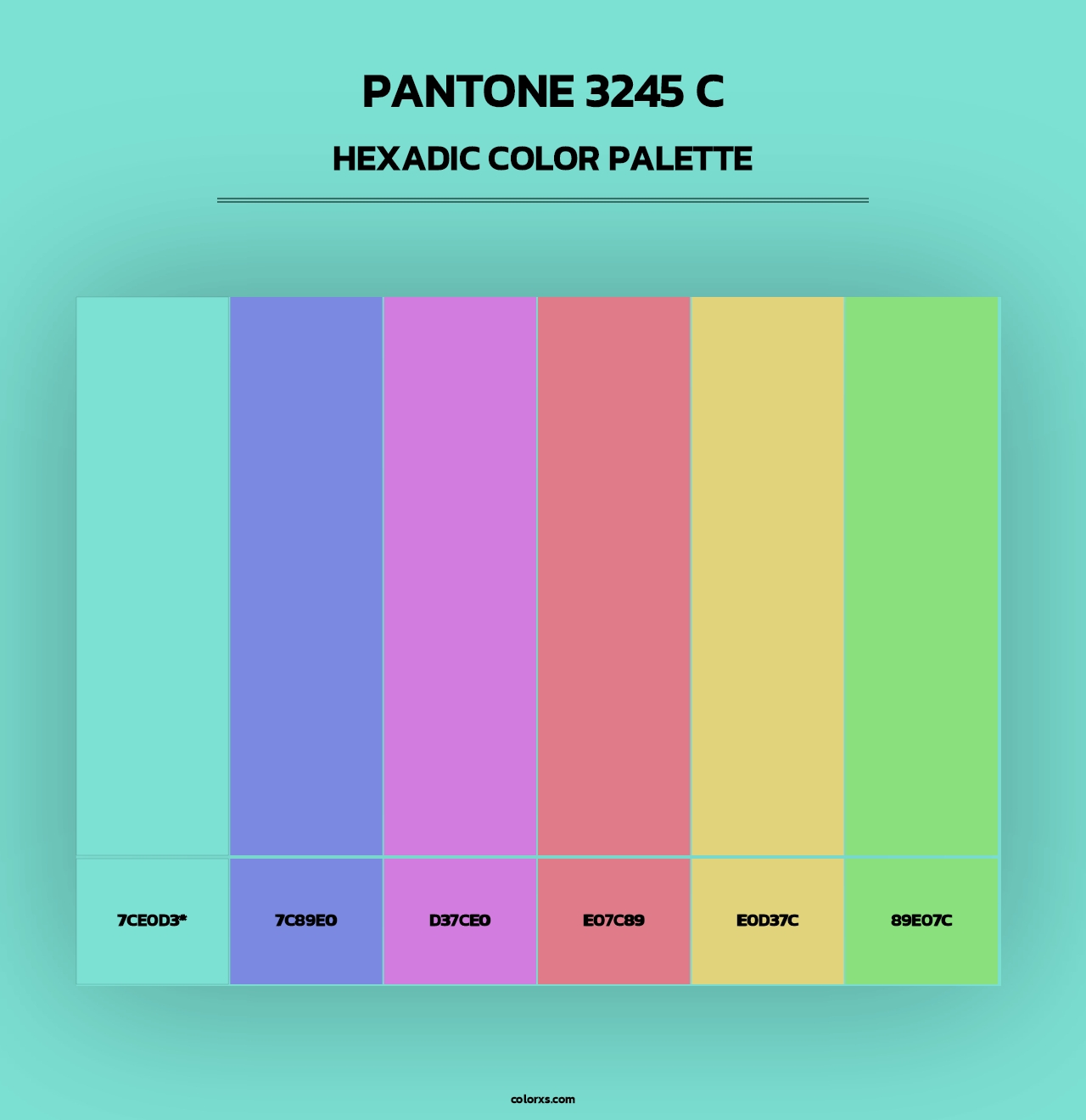 PANTONE 3245 C - Hexadic Color Palette