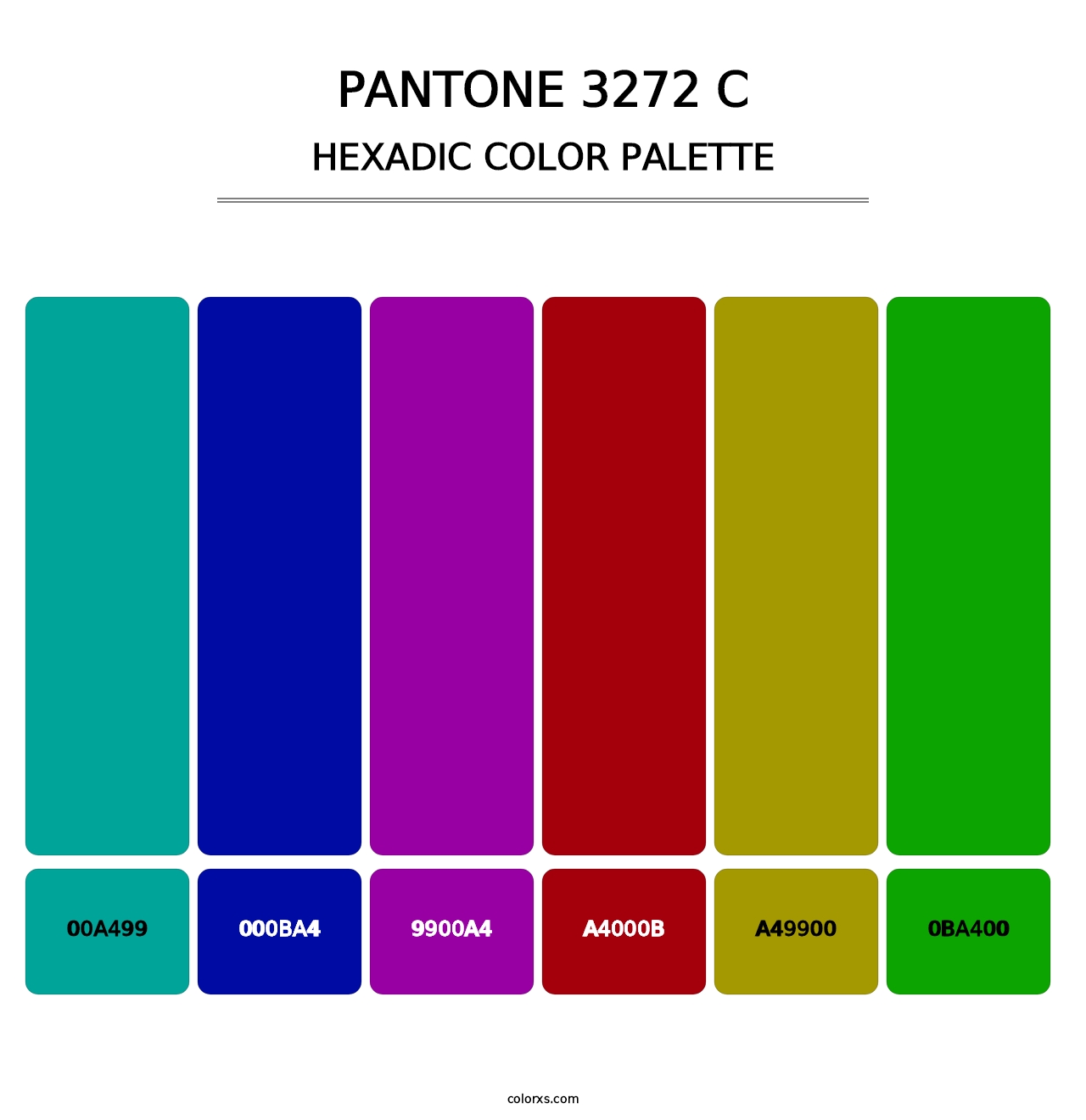 PANTONE 3272 C - Hexadic Color Palette