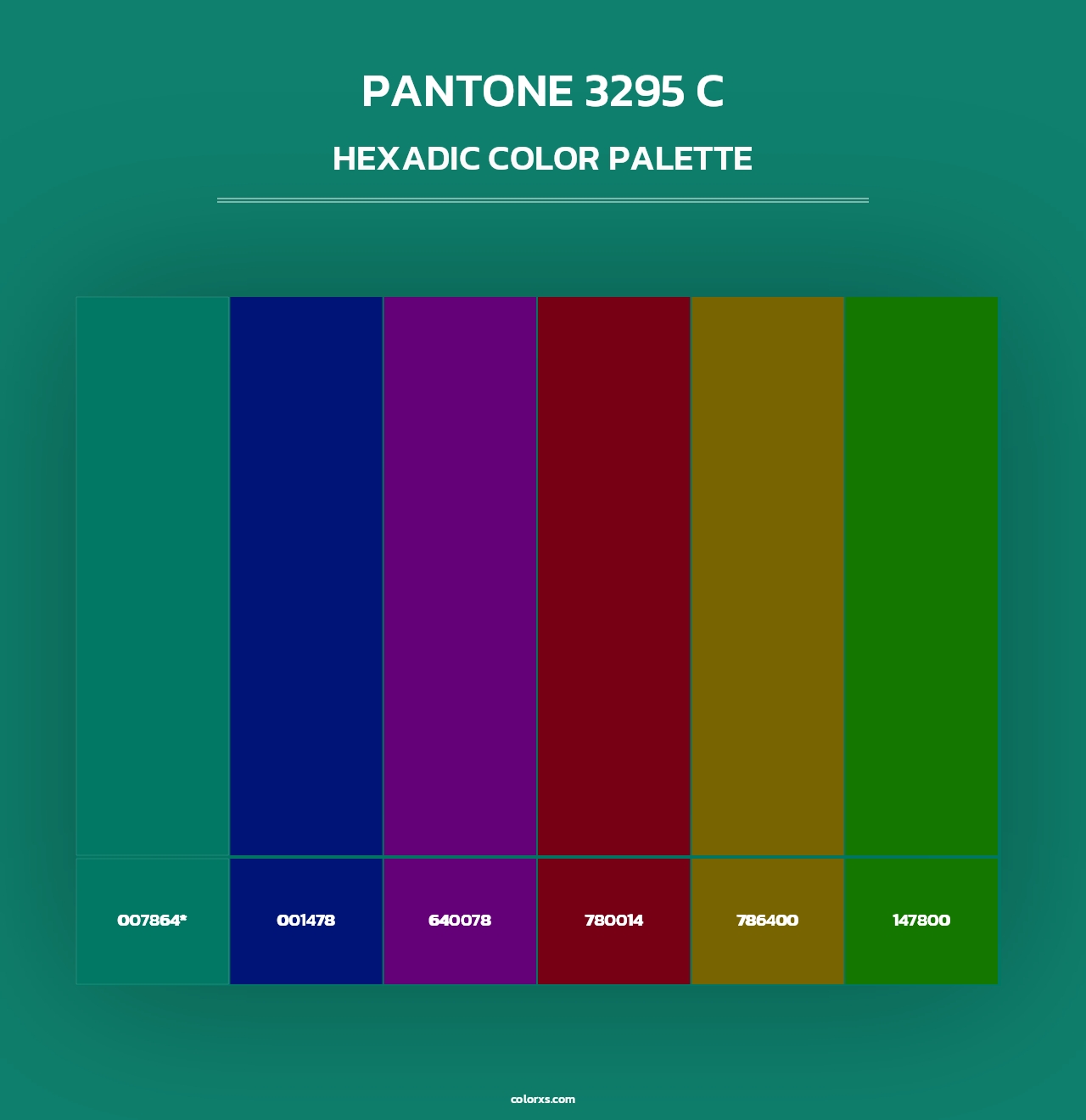 PANTONE 3295 C - Hexadic Color Palette