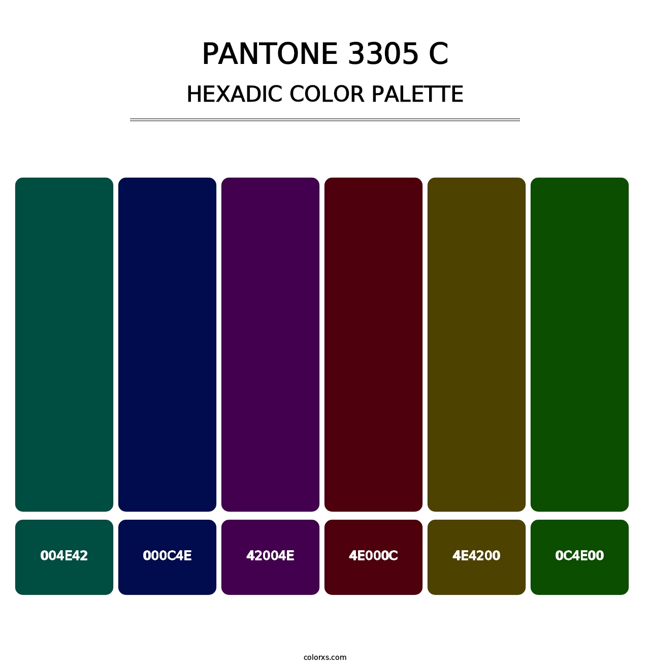 PANTONE 3305 C - Hexadic Color Palette