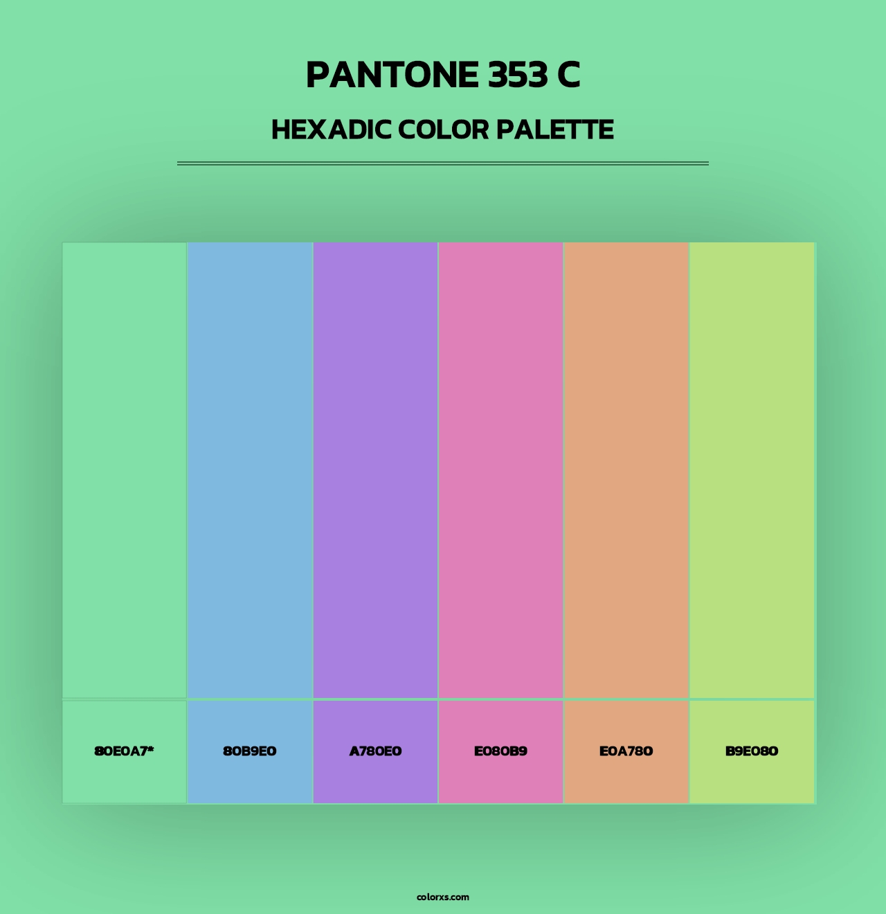 PANTONE 353 C - Hexadic Color Palette