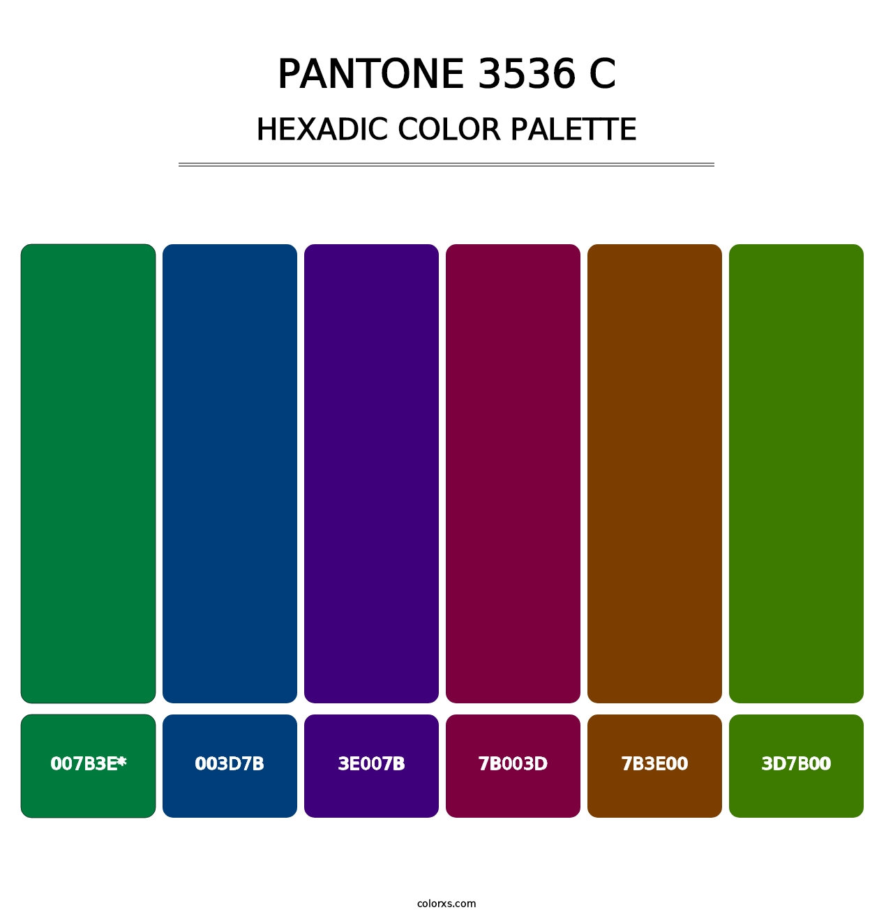 PANTONE 3536 C - Hexadic Color Palette