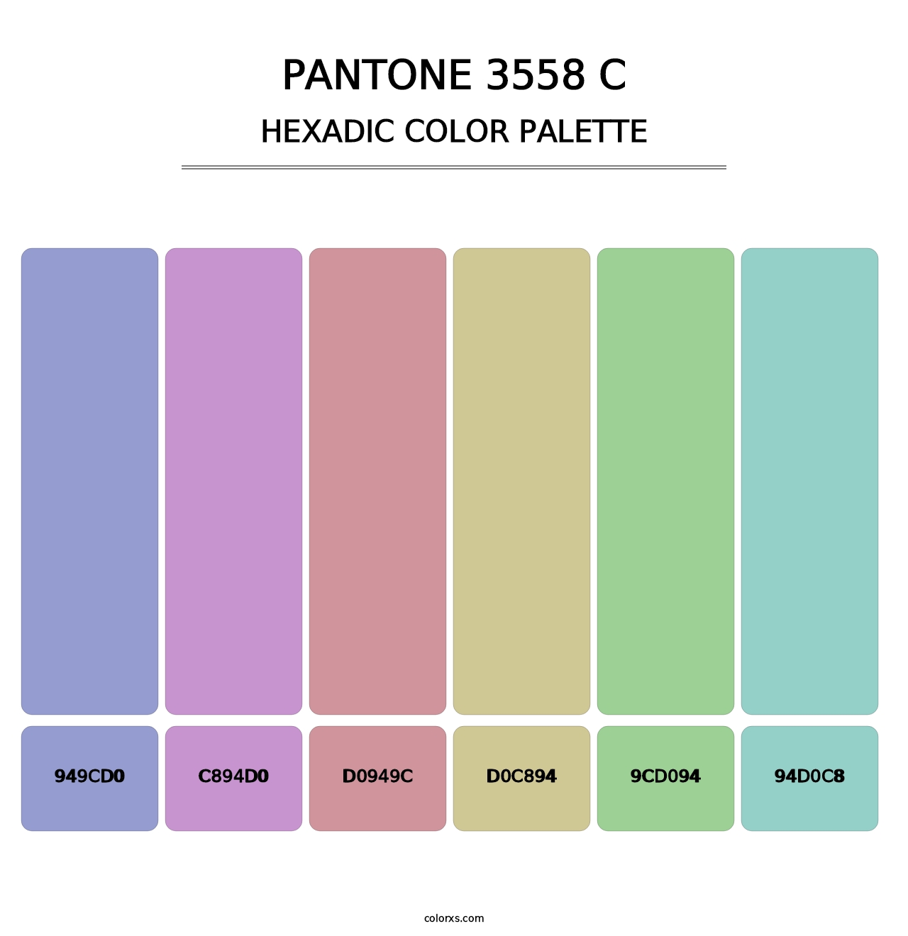 PANTONE 3558 C - Hexadic Color Palette