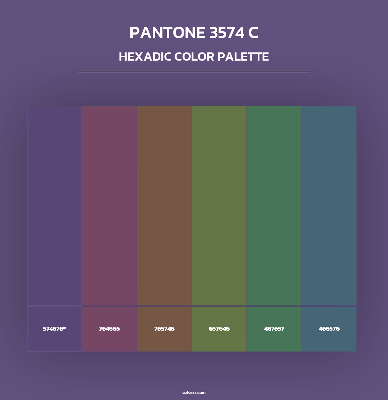 PANTONE 3574 C - Hexadic Color Palette