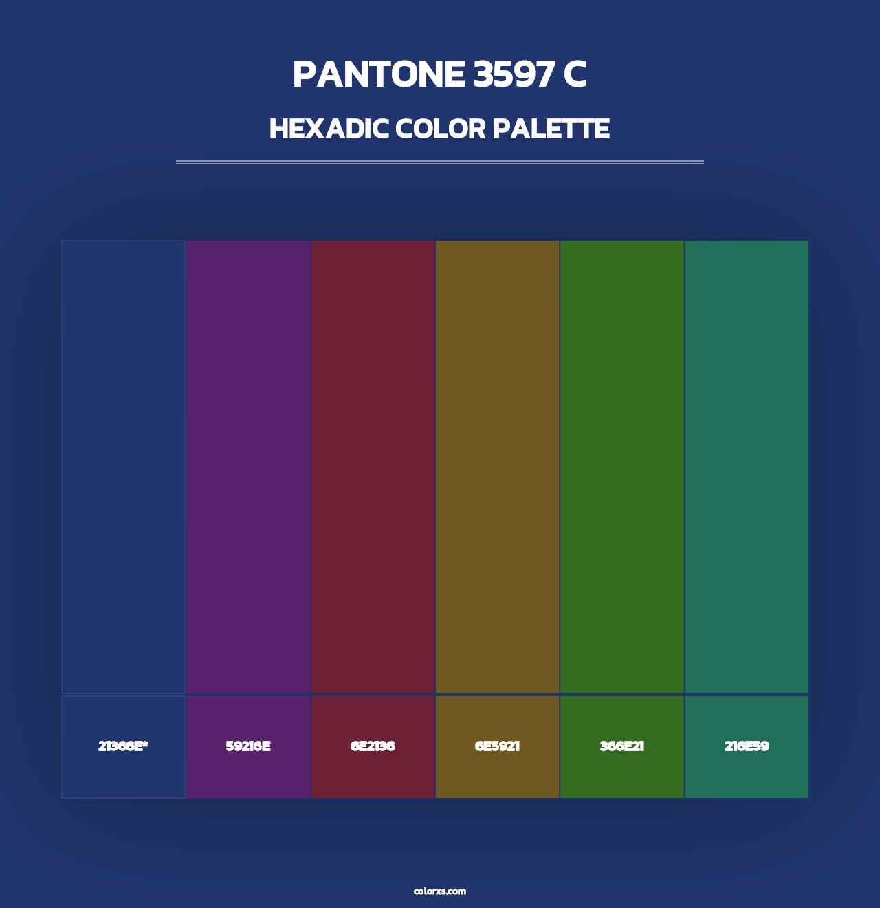 PANTONE 3597 C - Hexadic Color Palette