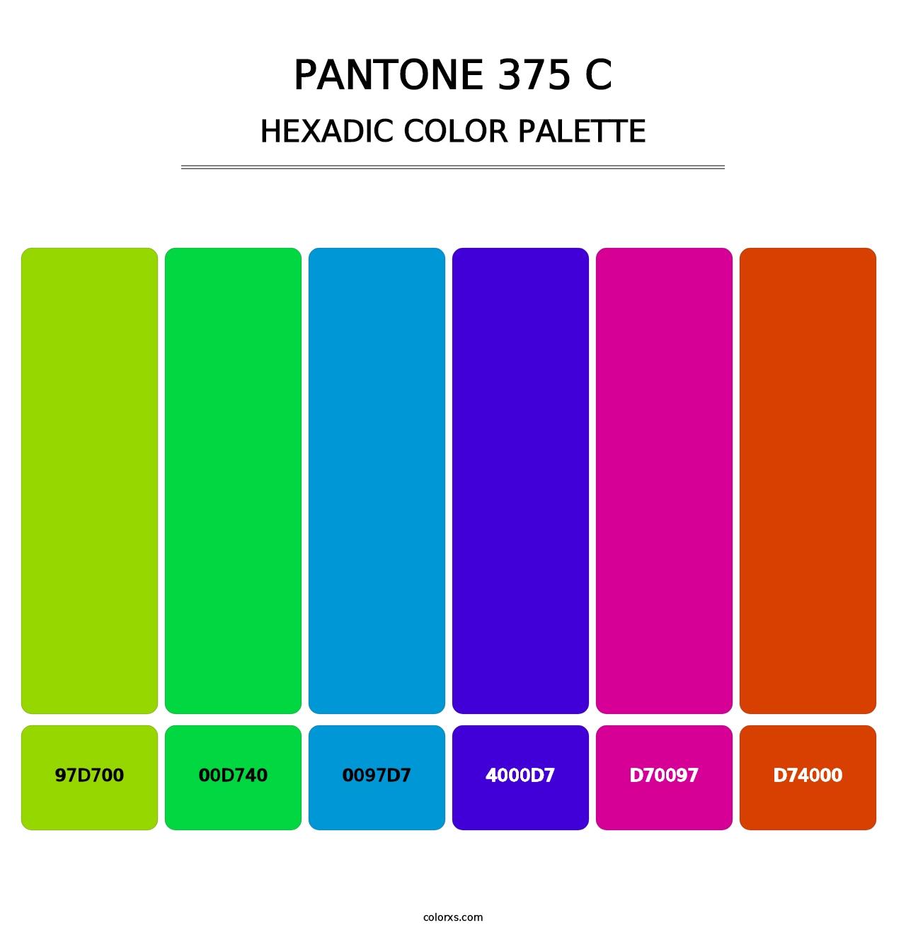 PANTONE 375 C - Hexadic Color Palette