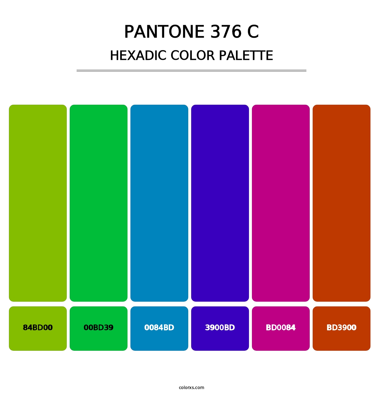 PANTONE 376 C - Hexadic Color Palette
