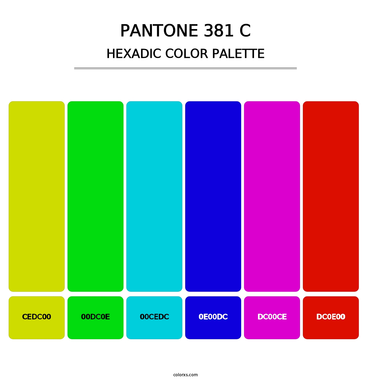 PANTONE 381 C - Hexadic Color Palette