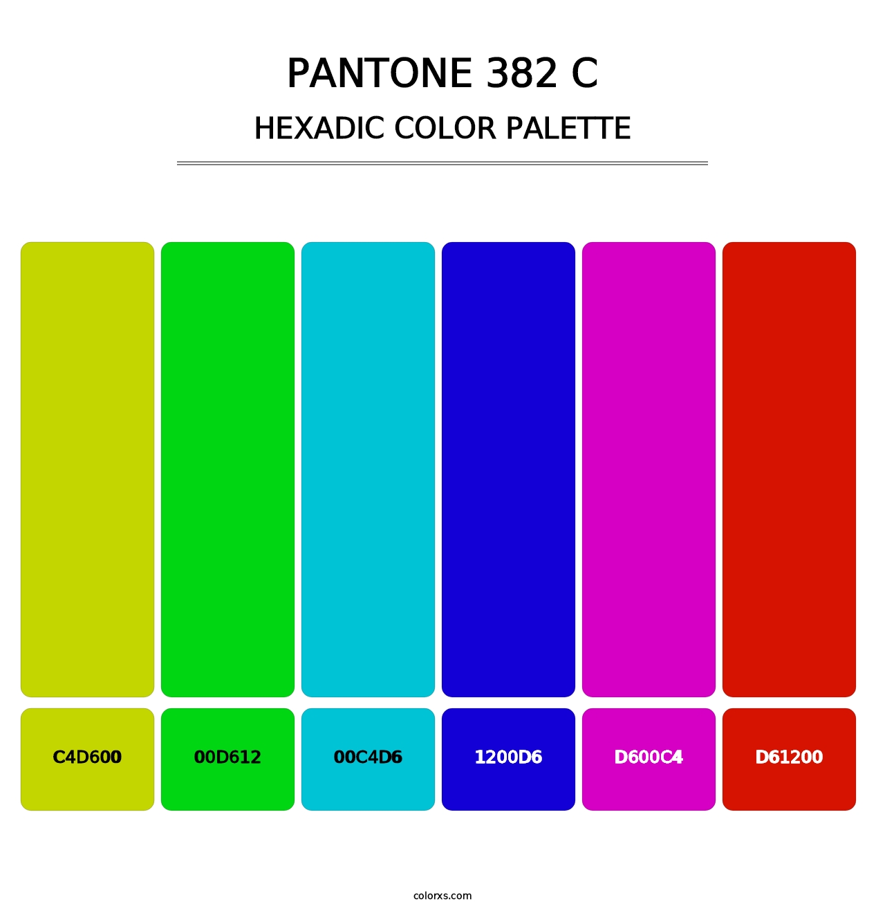 PANTONE 382 C - Hexadic Color Palette