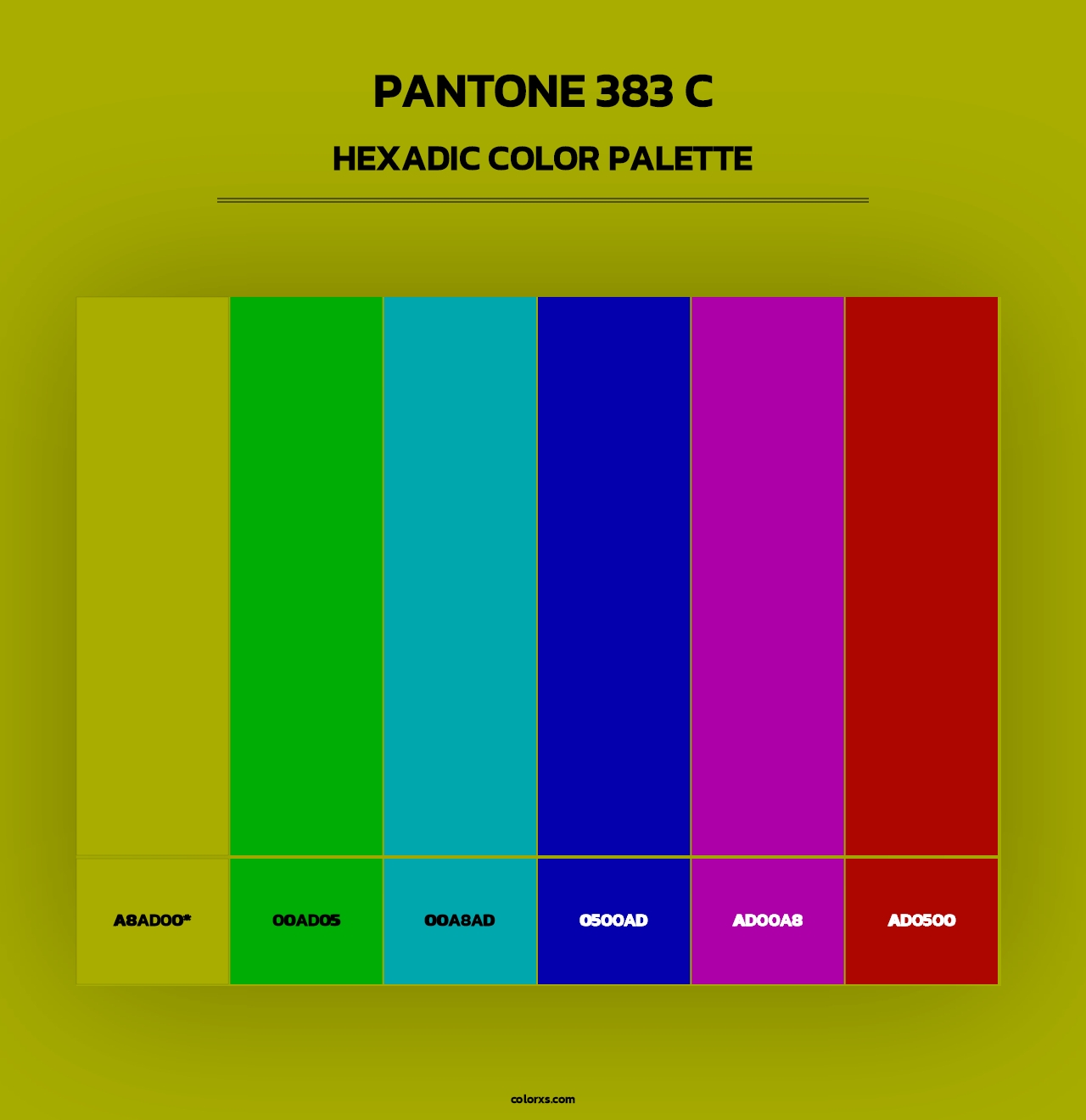 PANTONE 383 C - Hexadic Color Palette