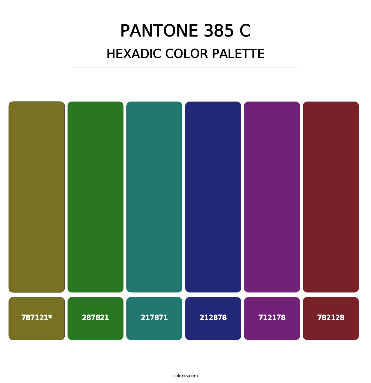 PANTONE 385 C - Hexadic Color Palette