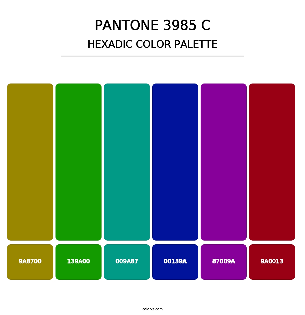 PANTONE 3985 C - Hexadic Color Palette