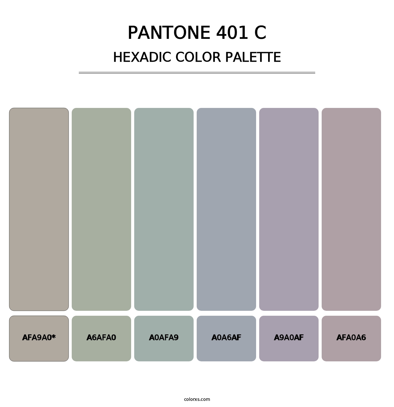 PANTONE 401 C - Hexadic Color Palette