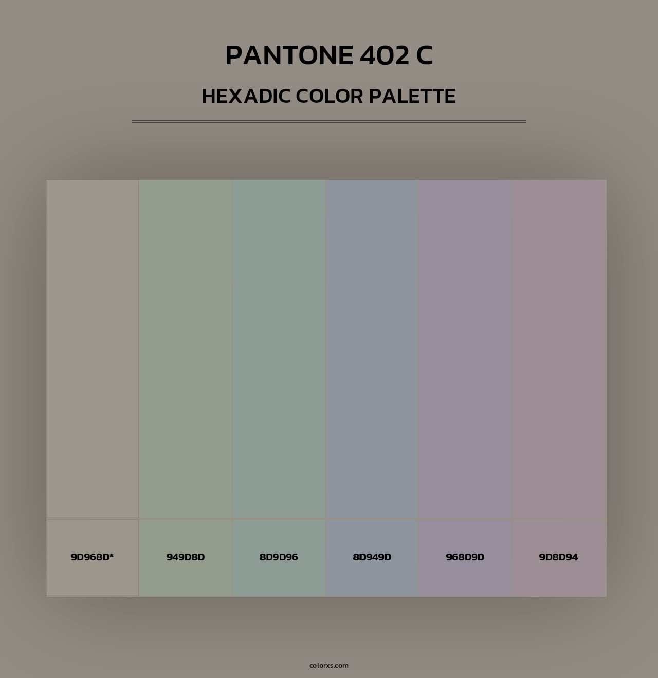PANTONE 402 C - Hexadic Color Palette