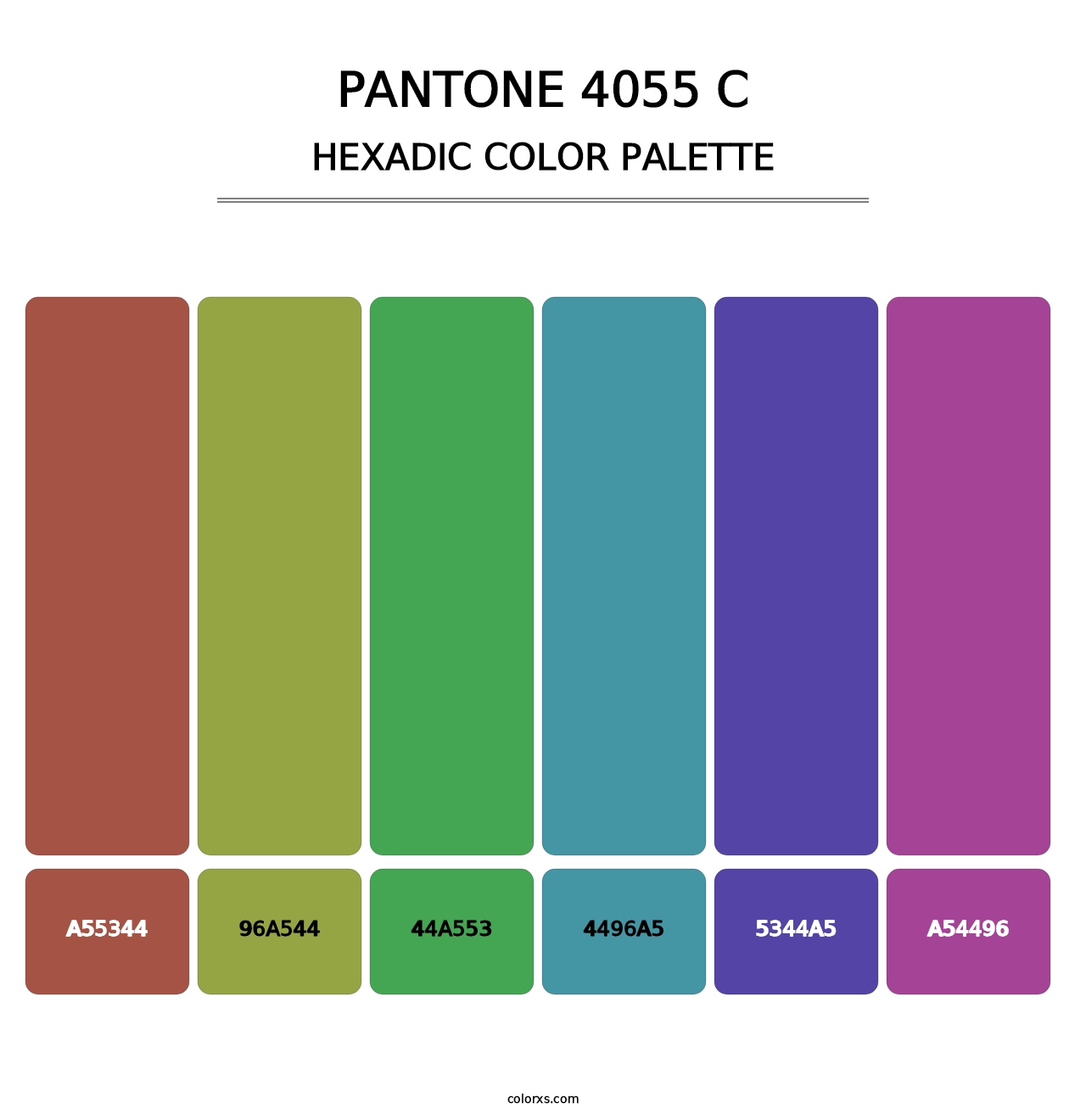 PANTONE 4055 C - Hexadic Color Palette