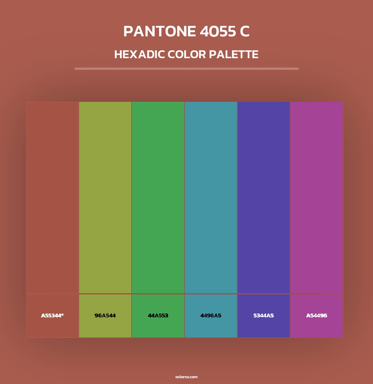 PANTONE 4055 C - Hexadic Color Palette