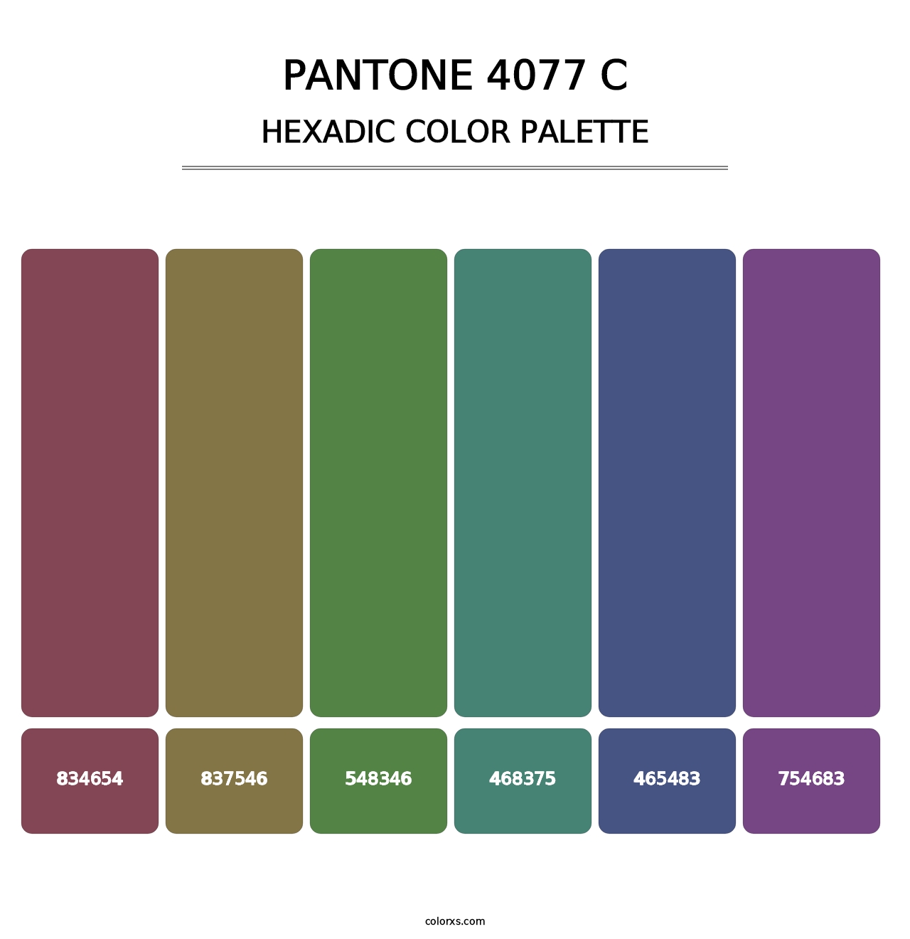 PANTONE 4077 C - Hexadic Color Palette
