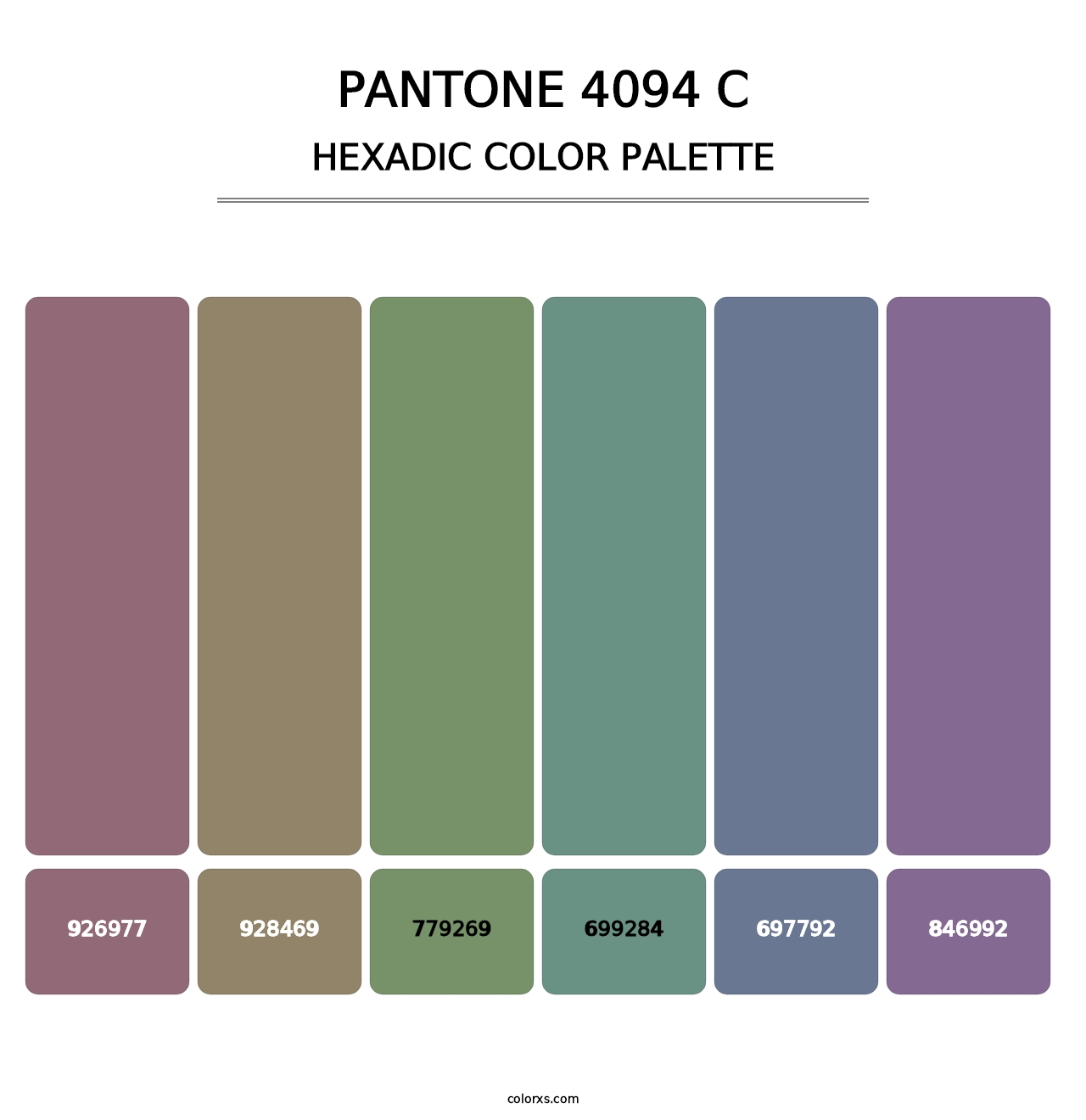 PANTONE 4094 C - Hexadic Color Palette