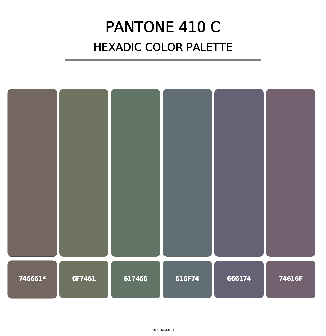 PANTONE 410 C - Hexadic Color Palette