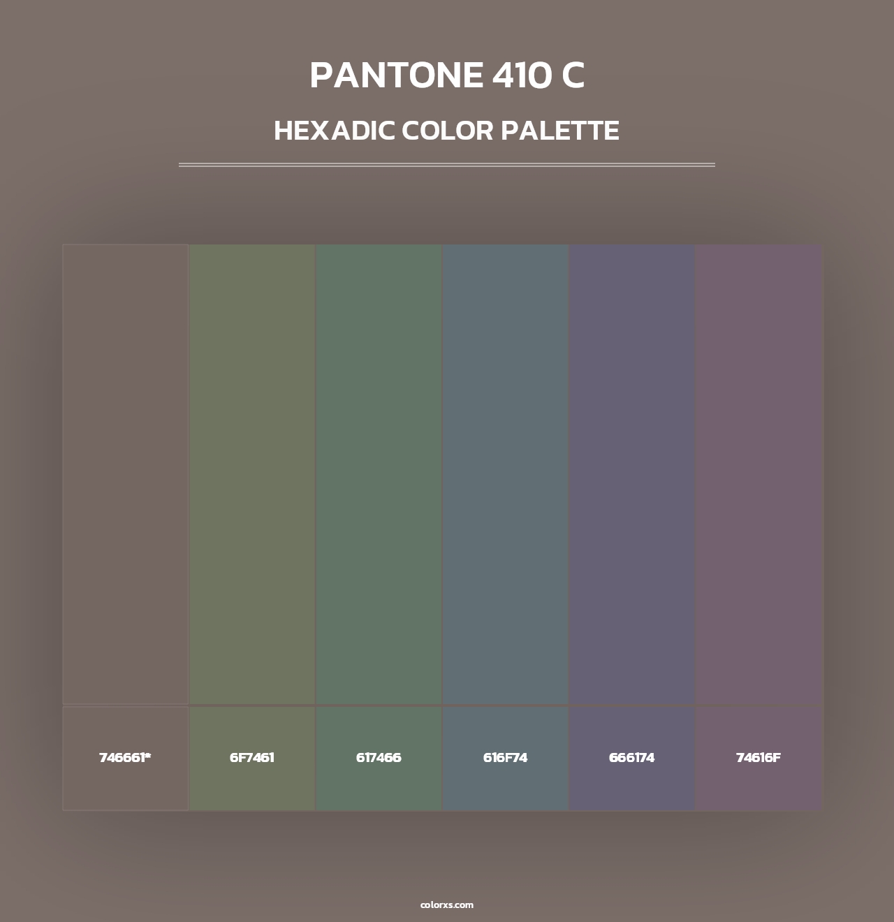 PANTONE 410 C - Hexadic Color Palette