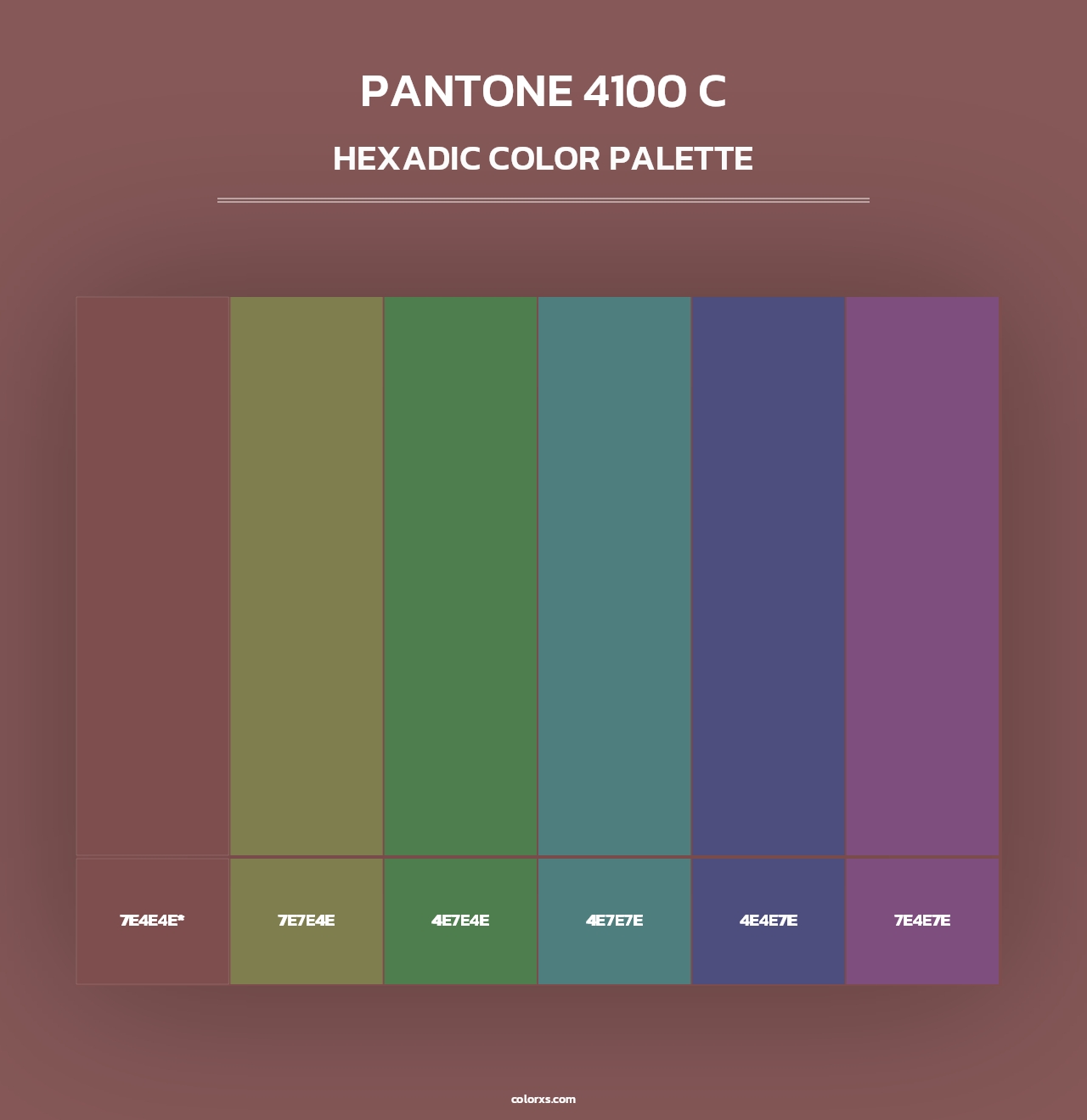 PANTONE 4100 C - Hexadic Color Palette