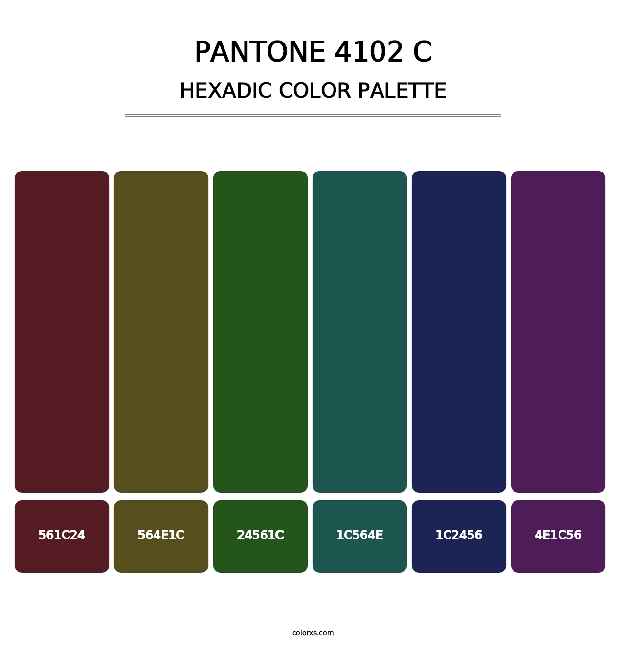 PANTONE 4102 C - Hexadic Color Palette